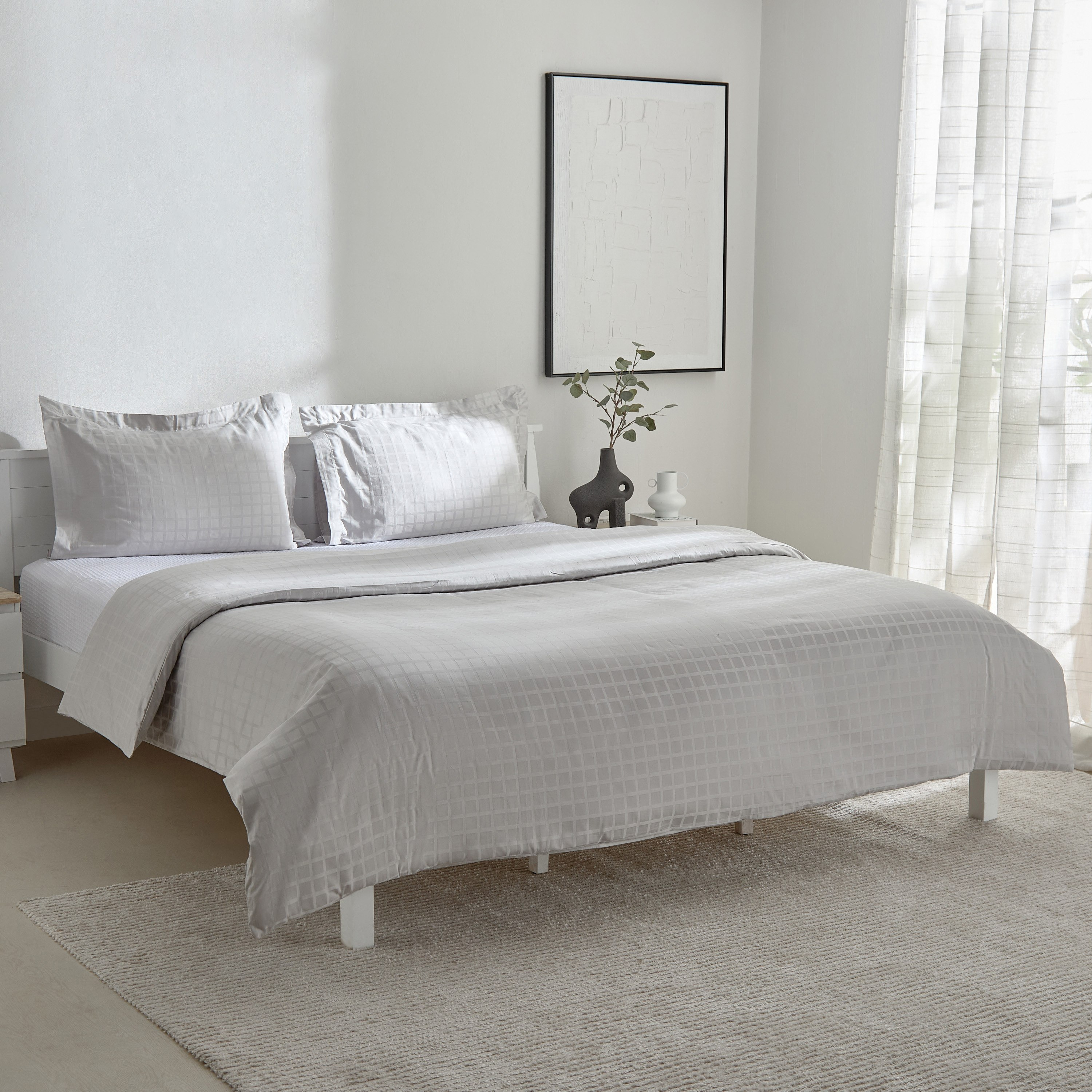 Opulent Luxe 400 Thread Count 3-Piece Cotton Solid Dobby Queen King Duvet Cover Set - 220x220 cm-hbxhomeware-hbxbedroom-image-2