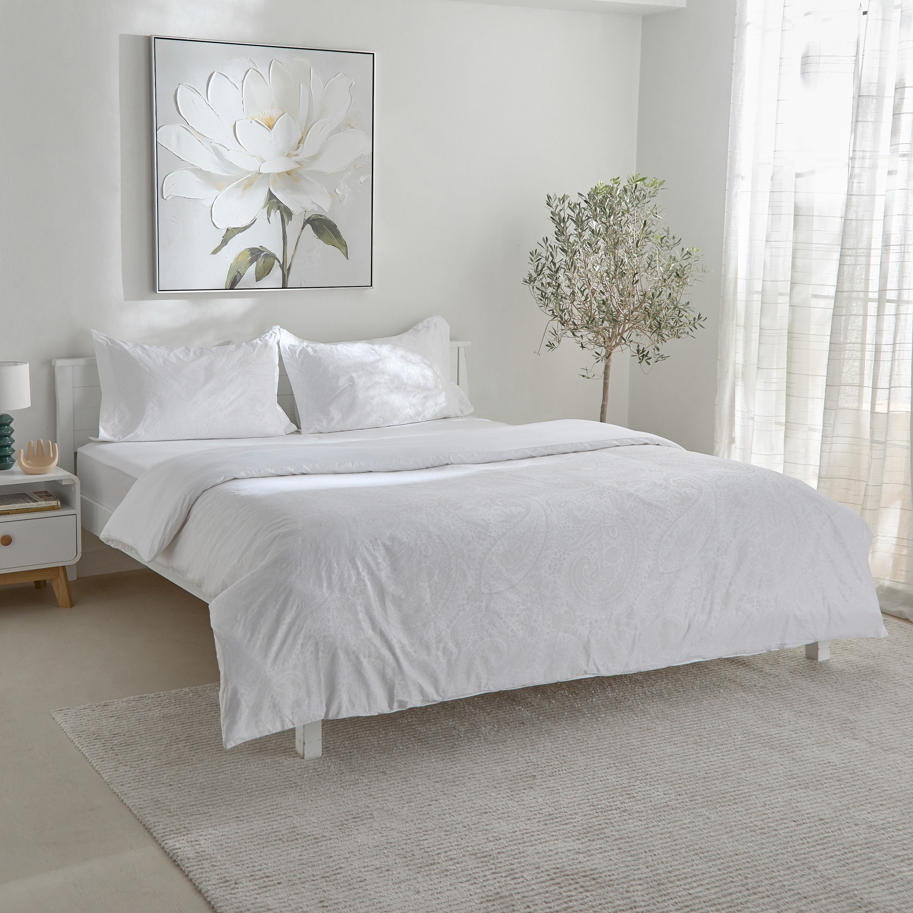 Opulent Luxe 400 Thread Count 3-Piece Cotton Jacquard Khadi Queen King Duvet Cover Set - 220x220 cm-hbxhomeware-hbxbedroom-image-2