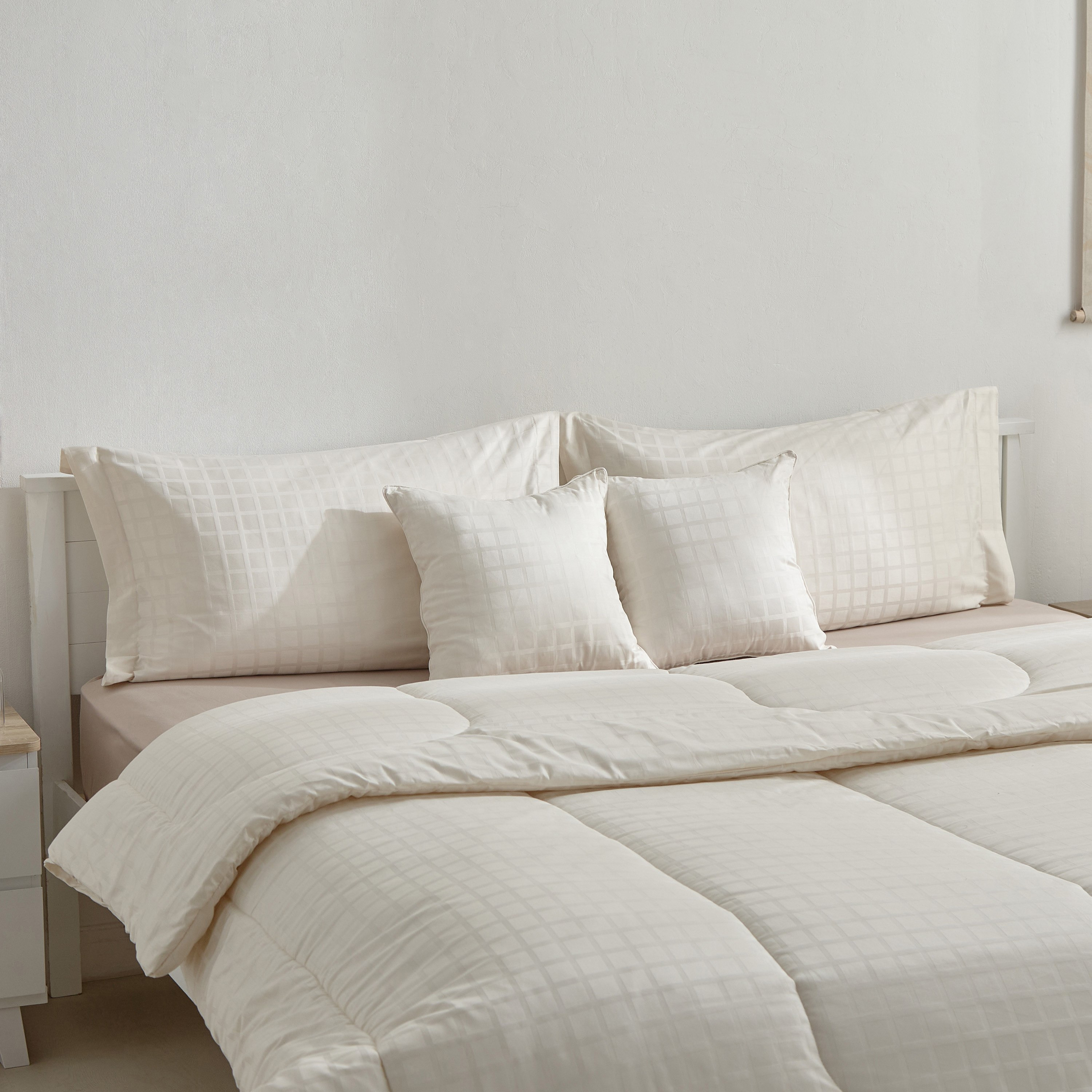 طقم لحاف كينج قطن 5 قطع دوبي سادة من أوبولينت لوكس - 220x240 سم-hbxhomeware-hbxbedroom-image-1