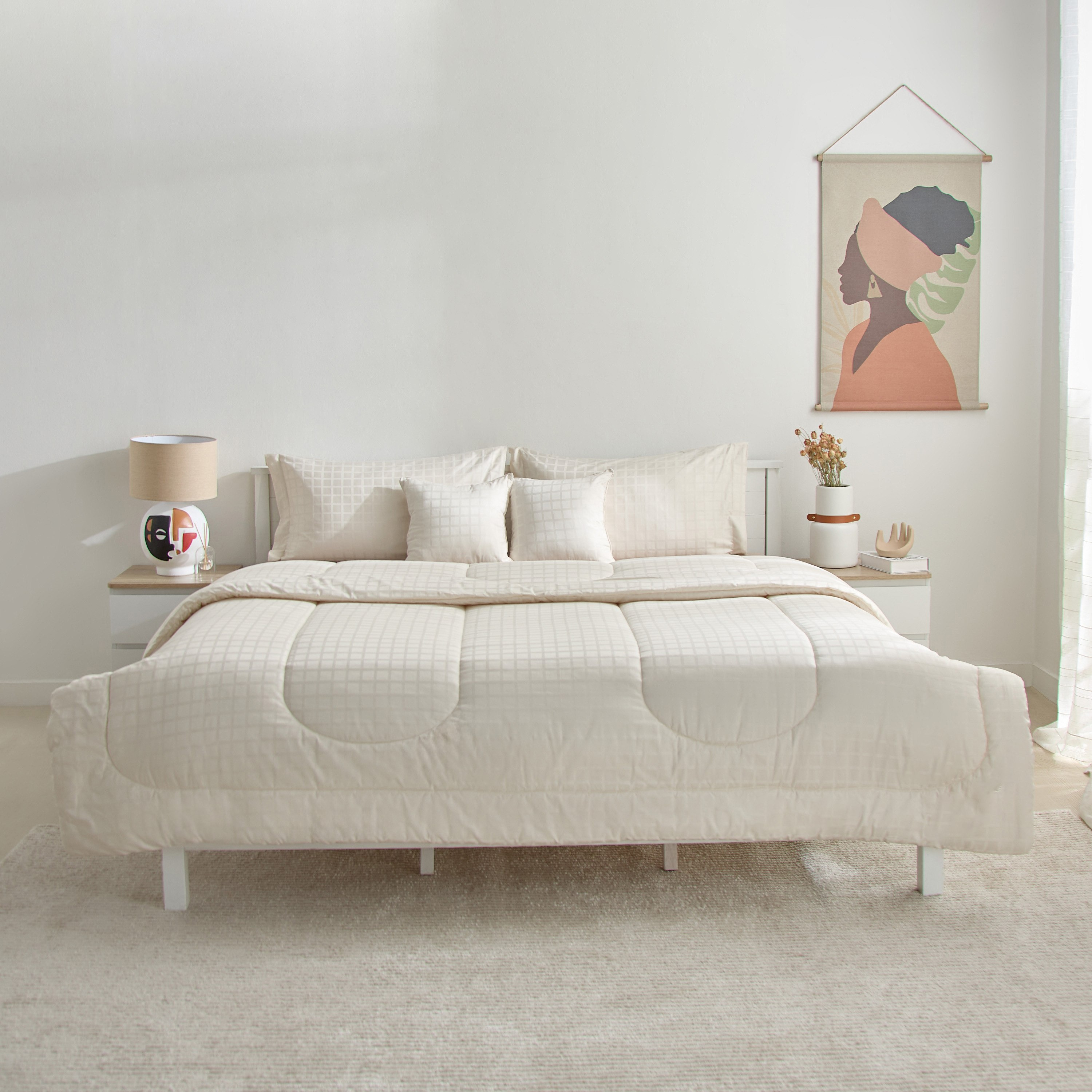 طقم لحاف كينج قطن 5 قطع دوبي سادة من أوبولينت لوكس - 220x240 سم-hbxhomeware-hbxbedroom-image-3
