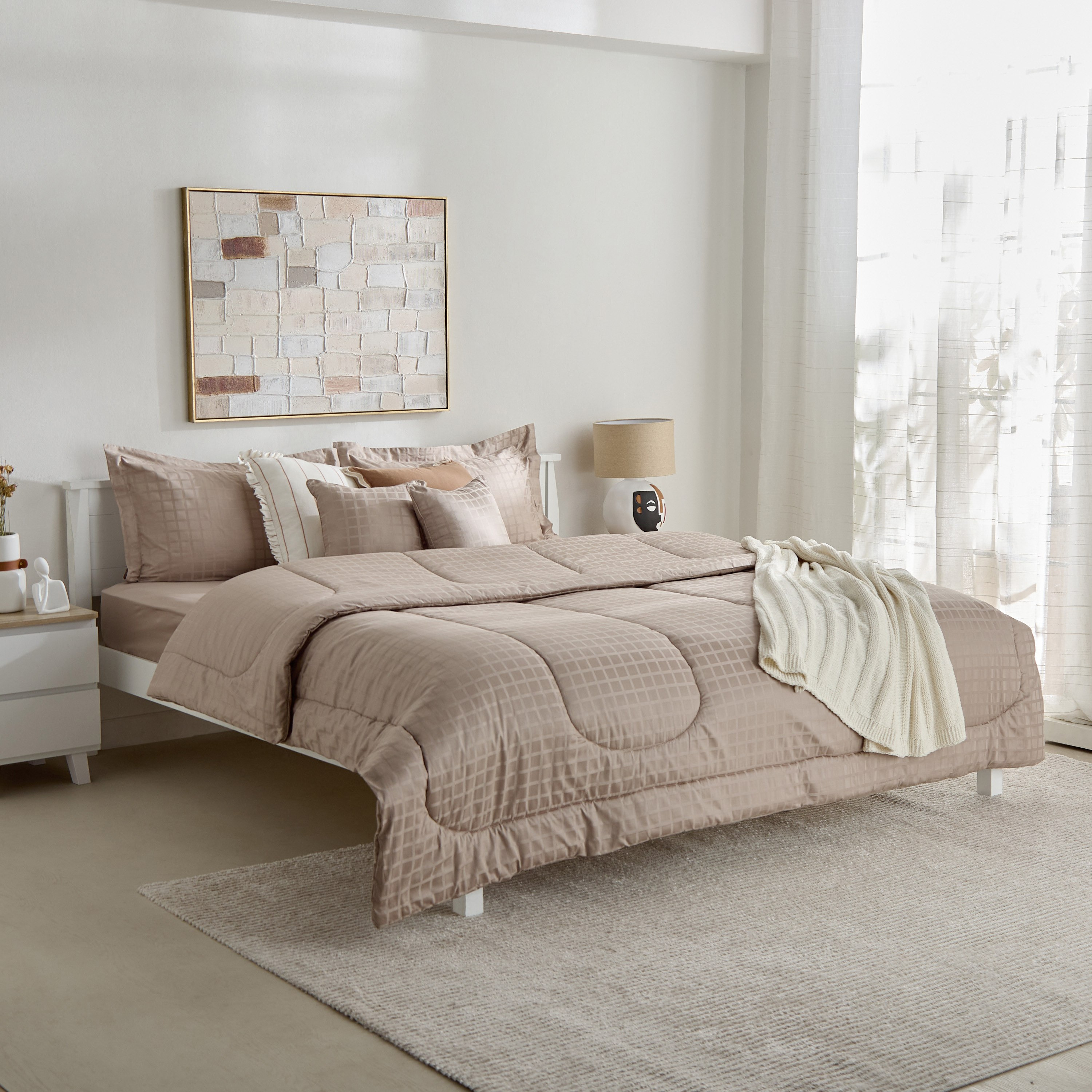 طقم لحاف كينج قطن سادة 5 قطع دوبي من أوبولينت لوكس - 220x240 سم-hbxhomeware-hbxbedroom-image-12