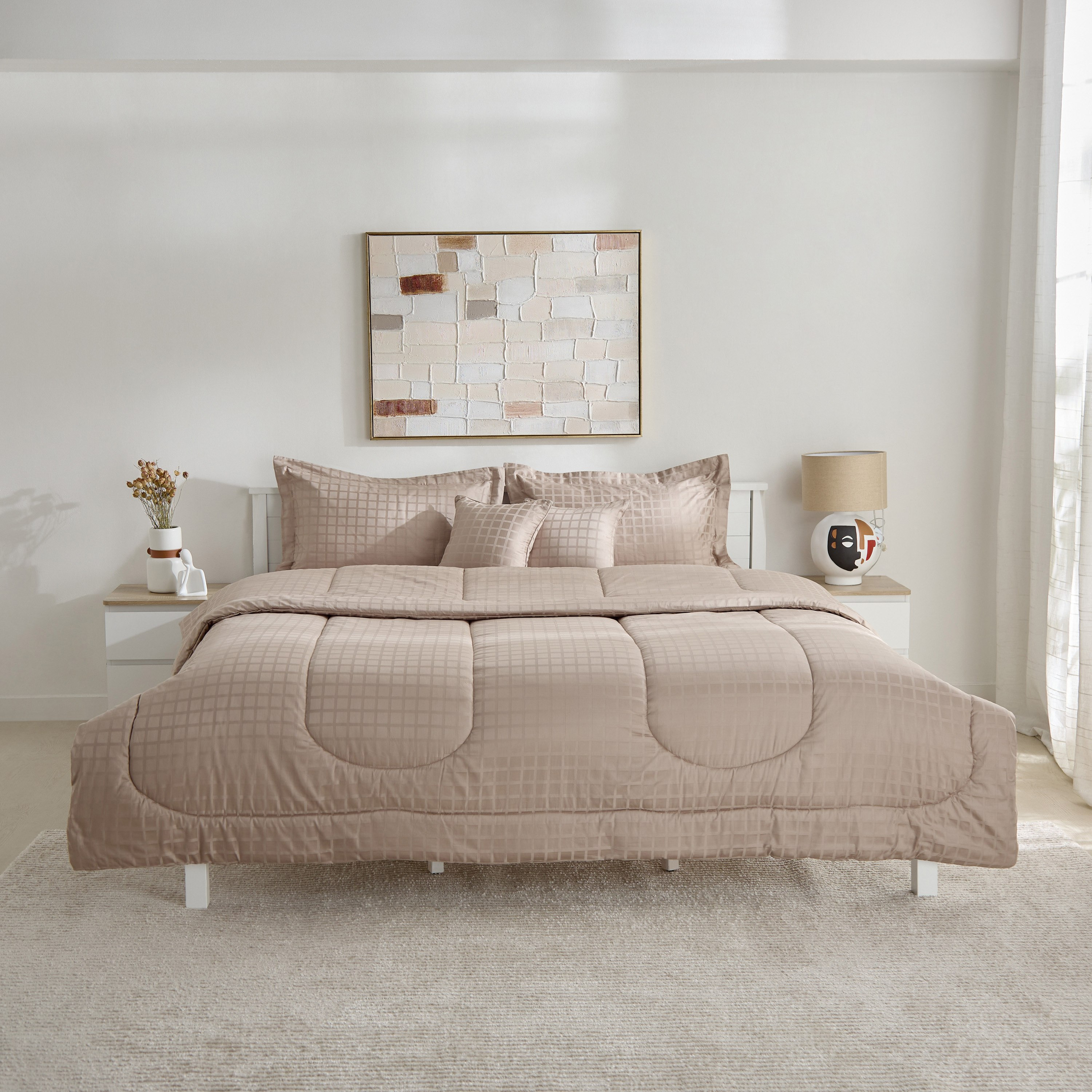 طقم لحاف كينج قطن سادة 5 قطع دوبي من أوبولينت لوكس - 220x240 سم-hbxhomeware-hbxbedroom-image-3