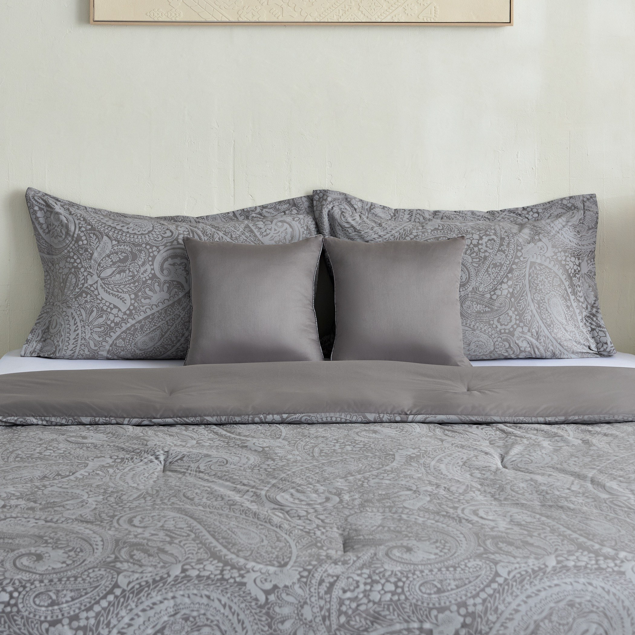 طقم لحاف كينج قطن جاكار 5 قطع بطبعات خادي من أوبولينت لوكس - 220x240 سم-hbxhomeware-hbxbedroom-image-2