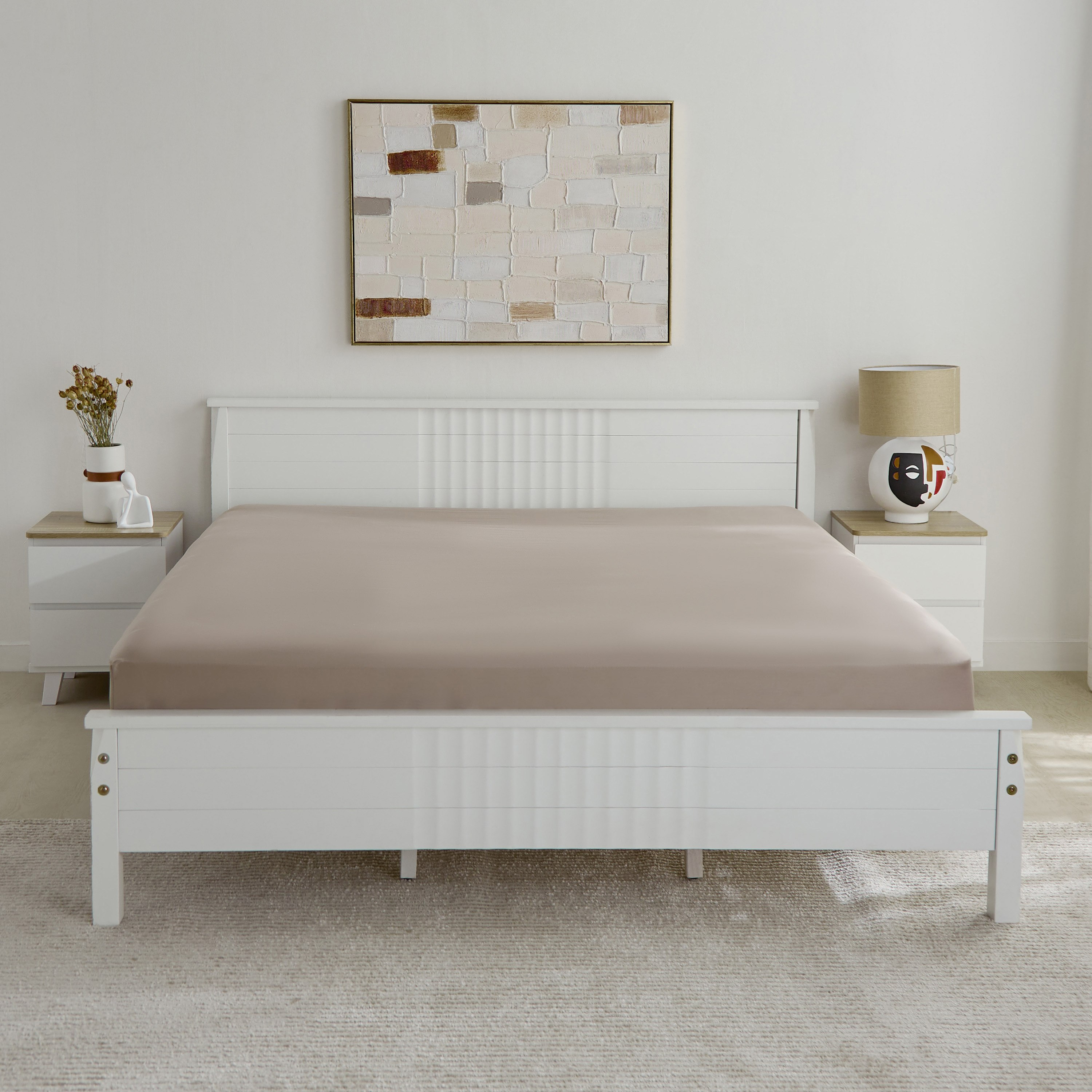 شرشف مطاطي كوين قطن سادة من أوبولينت لوكس - 150x200+40 سم-hbxhomeware-hbxbedroom-image-2