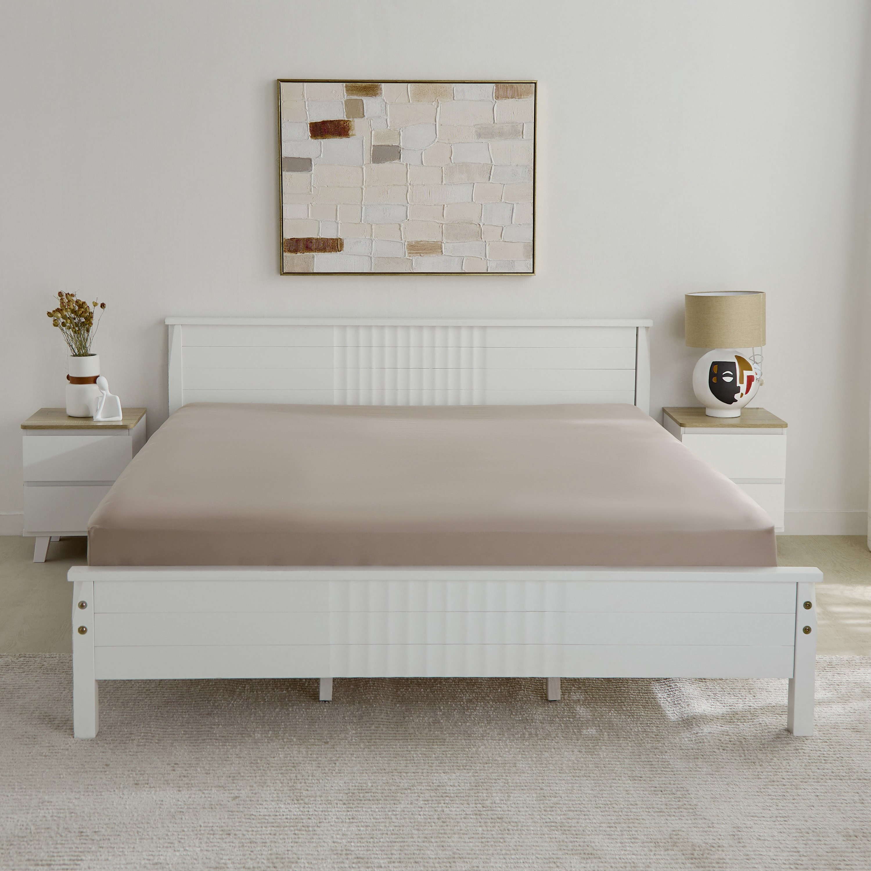 Opulent Luxe Solid Cotton Olympic Queen Fitted Sheet - 160x200+40 cm-hbxhomeware-hbxbedroom-image-2