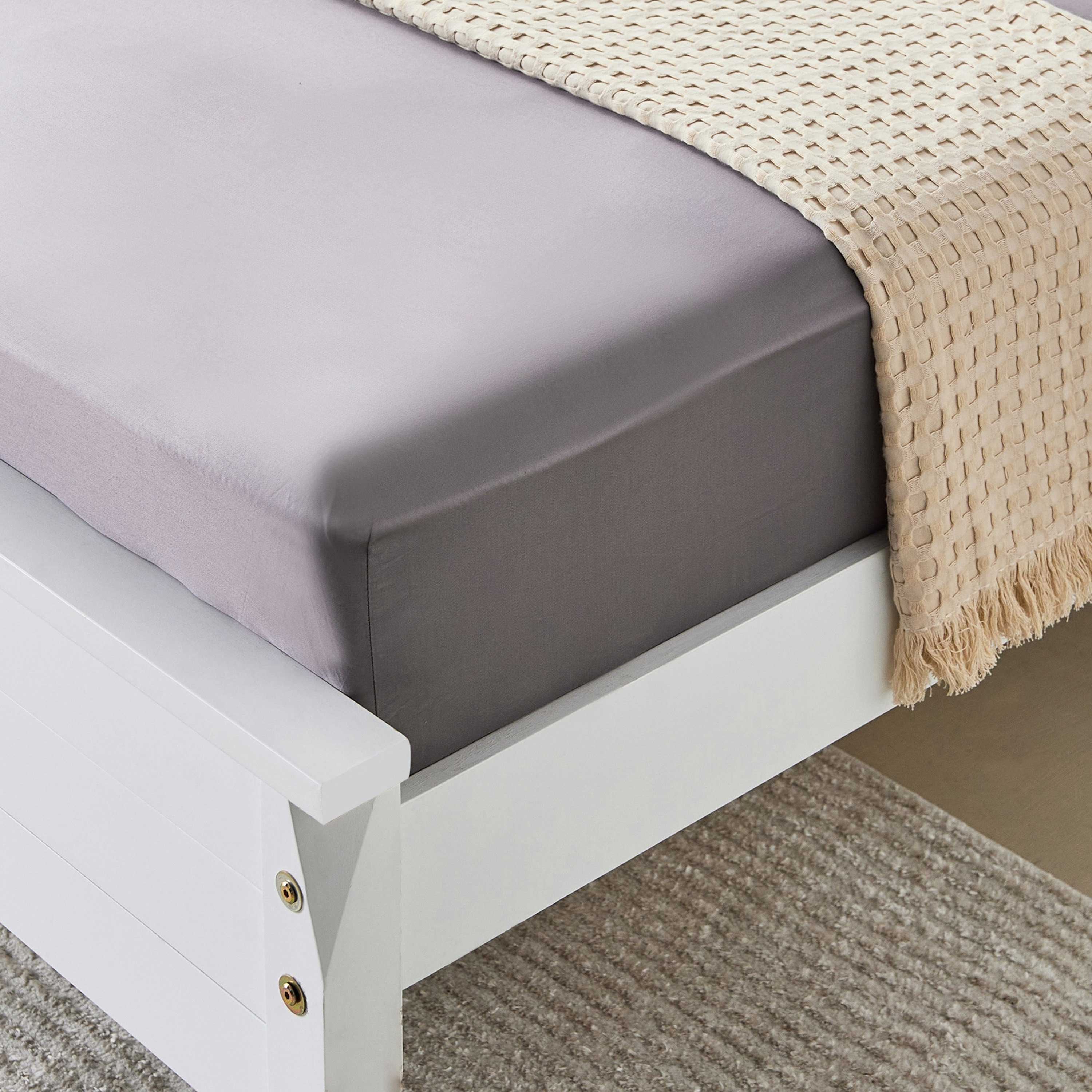 شرشف مطاطي كوين قطن سادة من أوبولينت لوكس - 150x200+40 سم-hbxhomeware-hbxbedroom-image-1