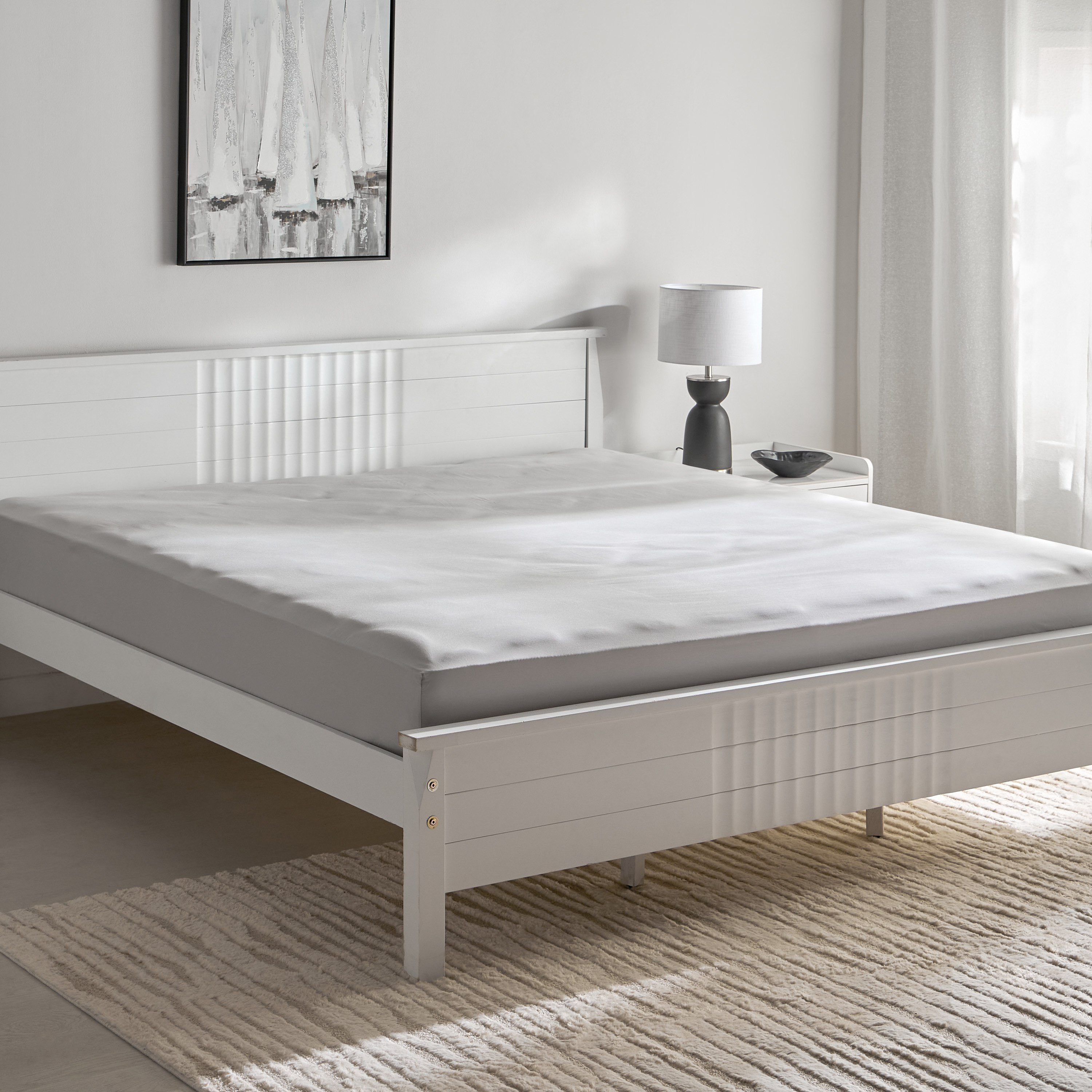 Opulent Luxe 400TC Cotton Solid Olympic Queen Fitted Sheet - 160x200+40 cm-hbxhomeware-hbxbedroom-image-2