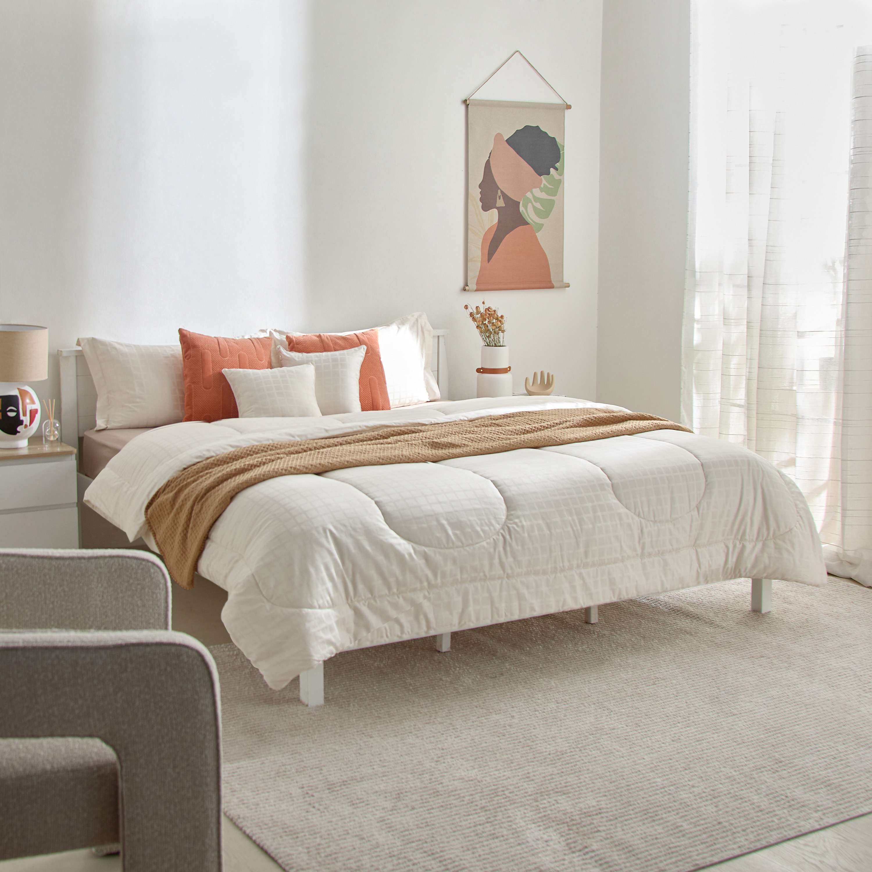 طقم لحاف سوبر كينج قطن 5 قطع دوبي سادة من أوبولينت لوكس - 240x240 سم-hbxhomeware-hbxbedroom-image-11