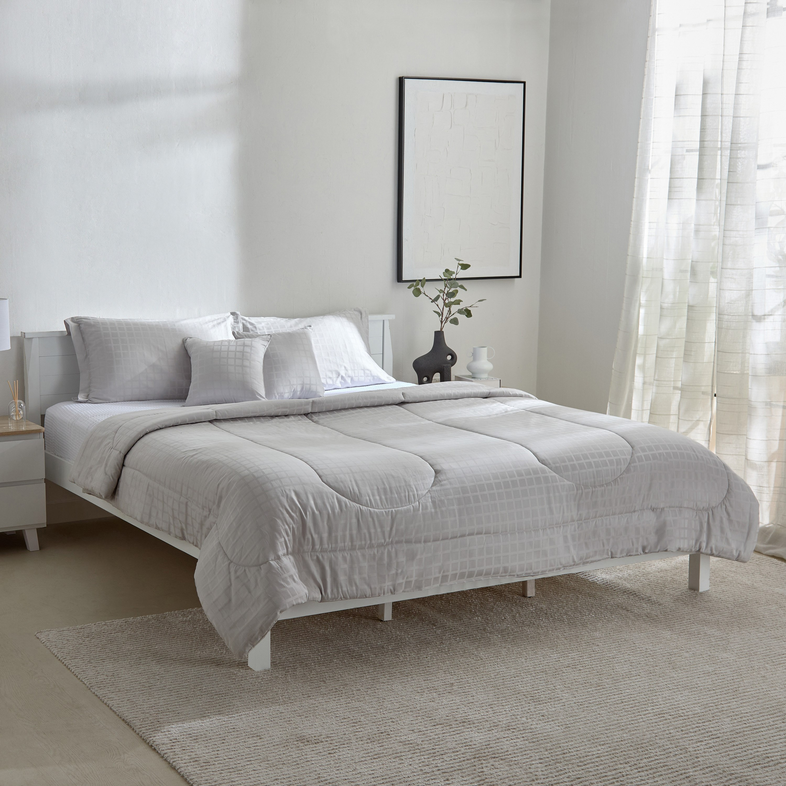 طقم لحاف سوبر كينج سادة 5 قطع قطن دوبي من أوبولينت لوكس - 240x240 سم-hbxhomeware-hbxbedroom-image-2