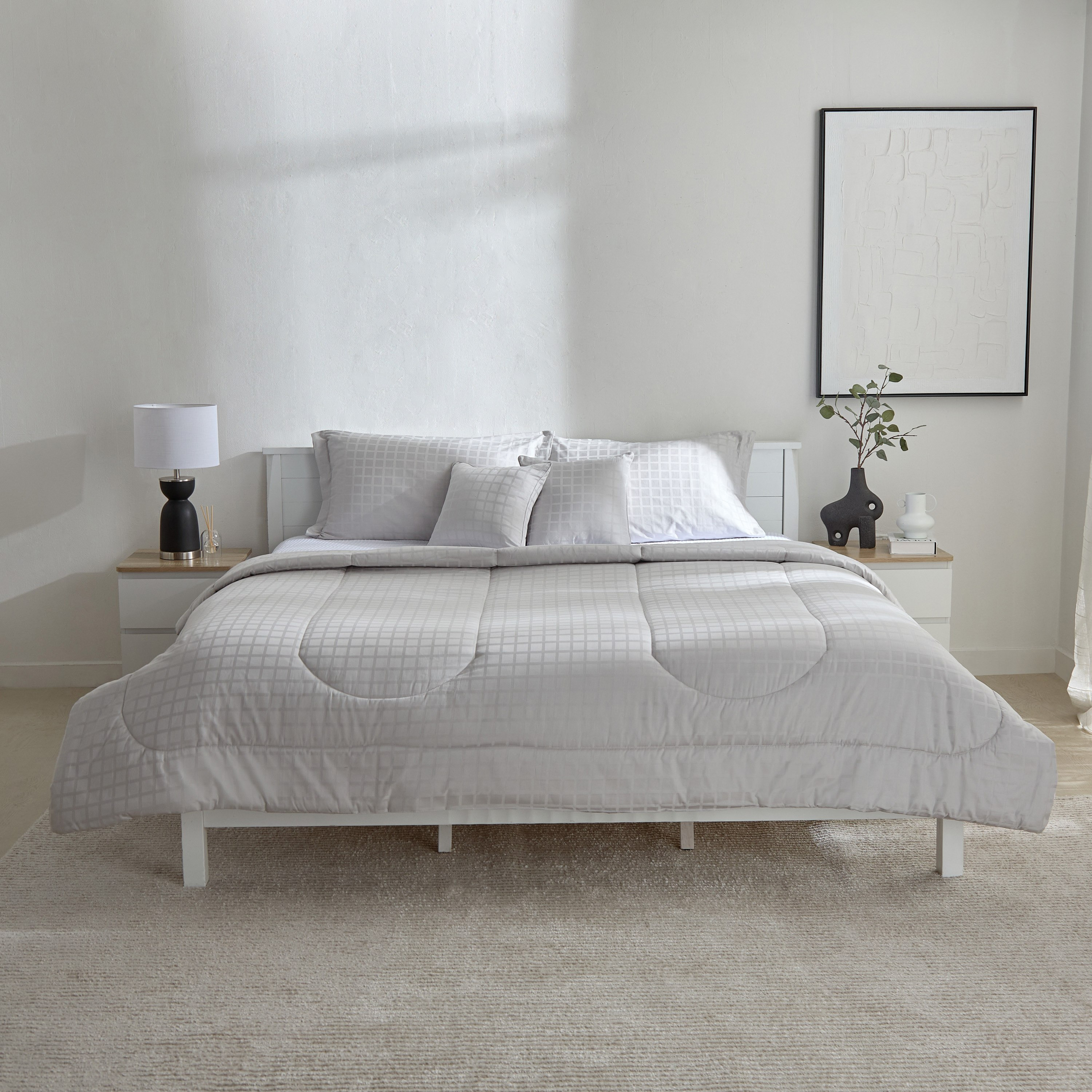 طقم لحاف سوبر كينج سادة 5 قطع قطن دوبي من أوبولينت لوكس - 240x240 سم-hbxhomeware-hbxbedroom-image-3