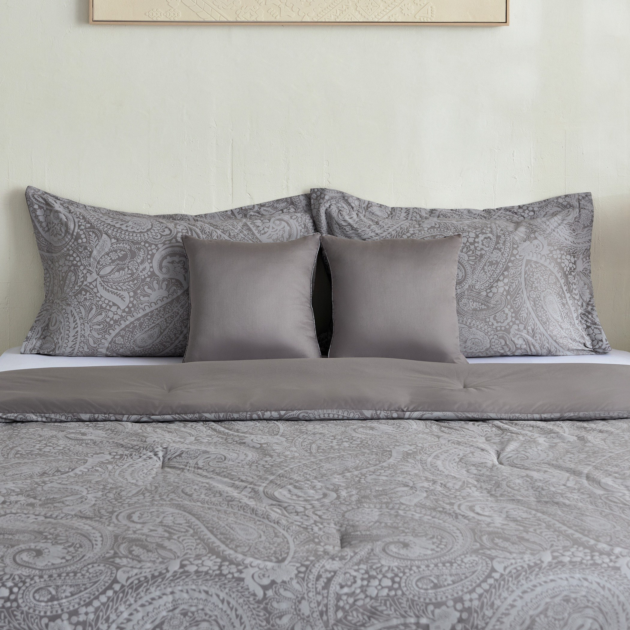 طقم لحاف سوبر كينج قطن جاكار 5 قطع بطبعات خادي من أوبولينت لوكس - 200x200 سم-hbxhomeware-hbxbedroom-image-2