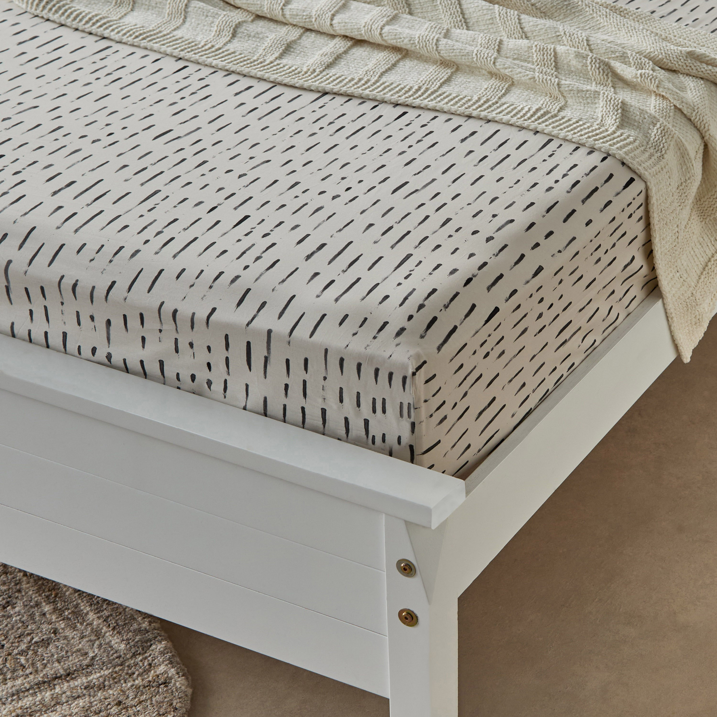 Luxot Monoleaf Printed Cotton King Fitted Sheet - 180x200+33 cm-hbxhomeware-bedding-fittedsheets-image-1