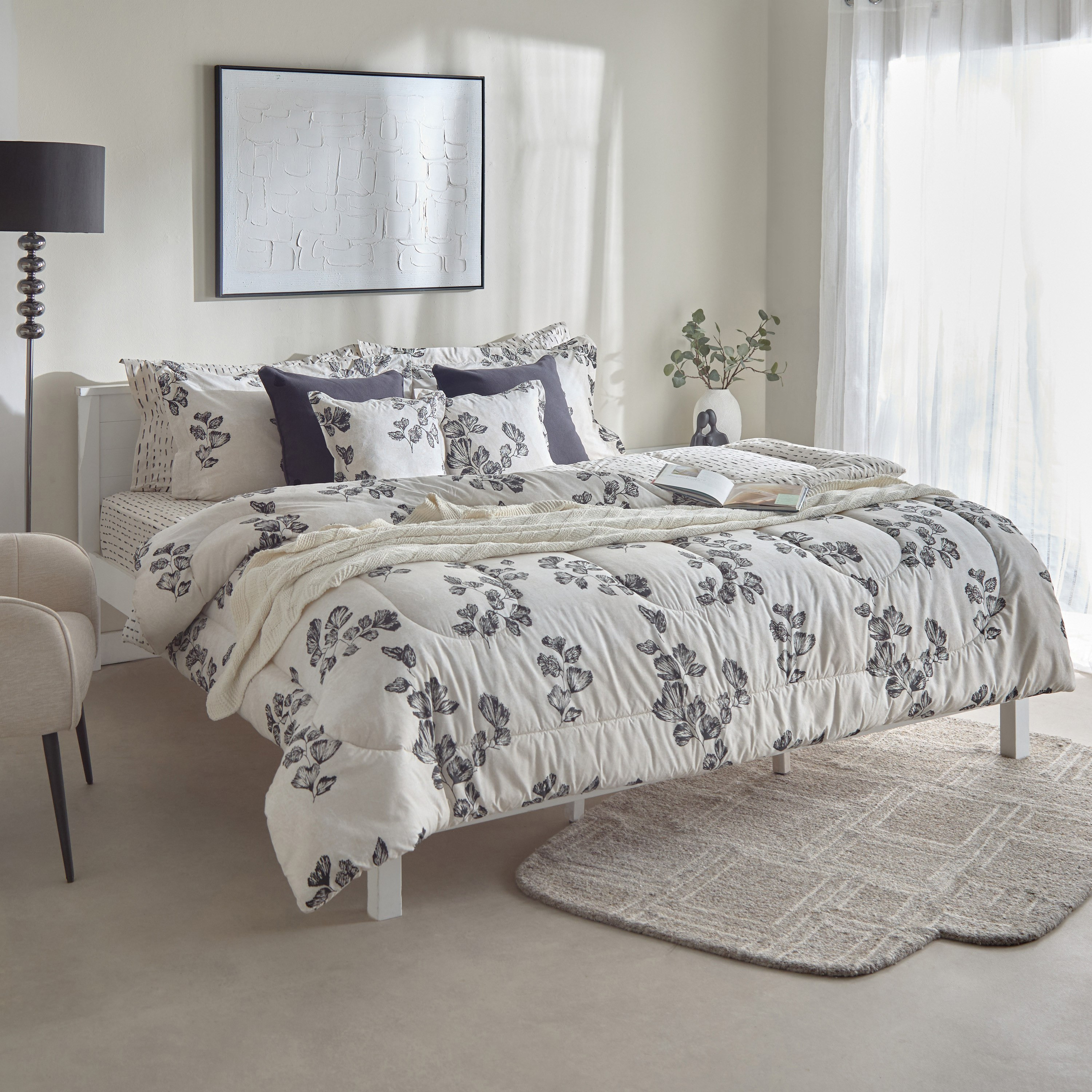 Luxot Monoleaf Printed Cotton King Fitted Sheet - 180x200+33 cm-hbxhomeware-bedding-fittedsheets-image-8
