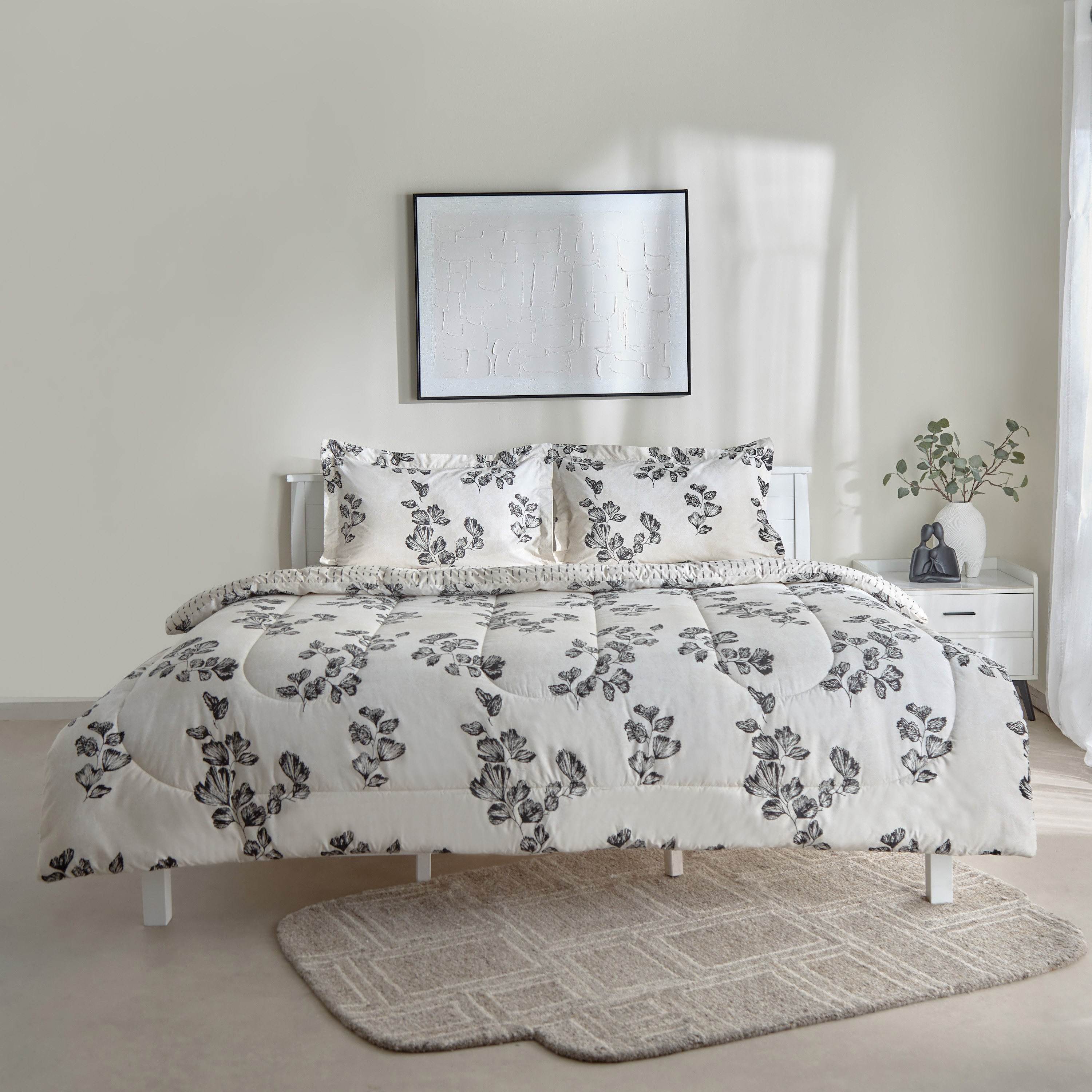 Luxot 3-Piece Monoleaf Printed Cotton Twin Comforter Set - 160x220 cm-hbxhomeware-hbxbedroom-image-3