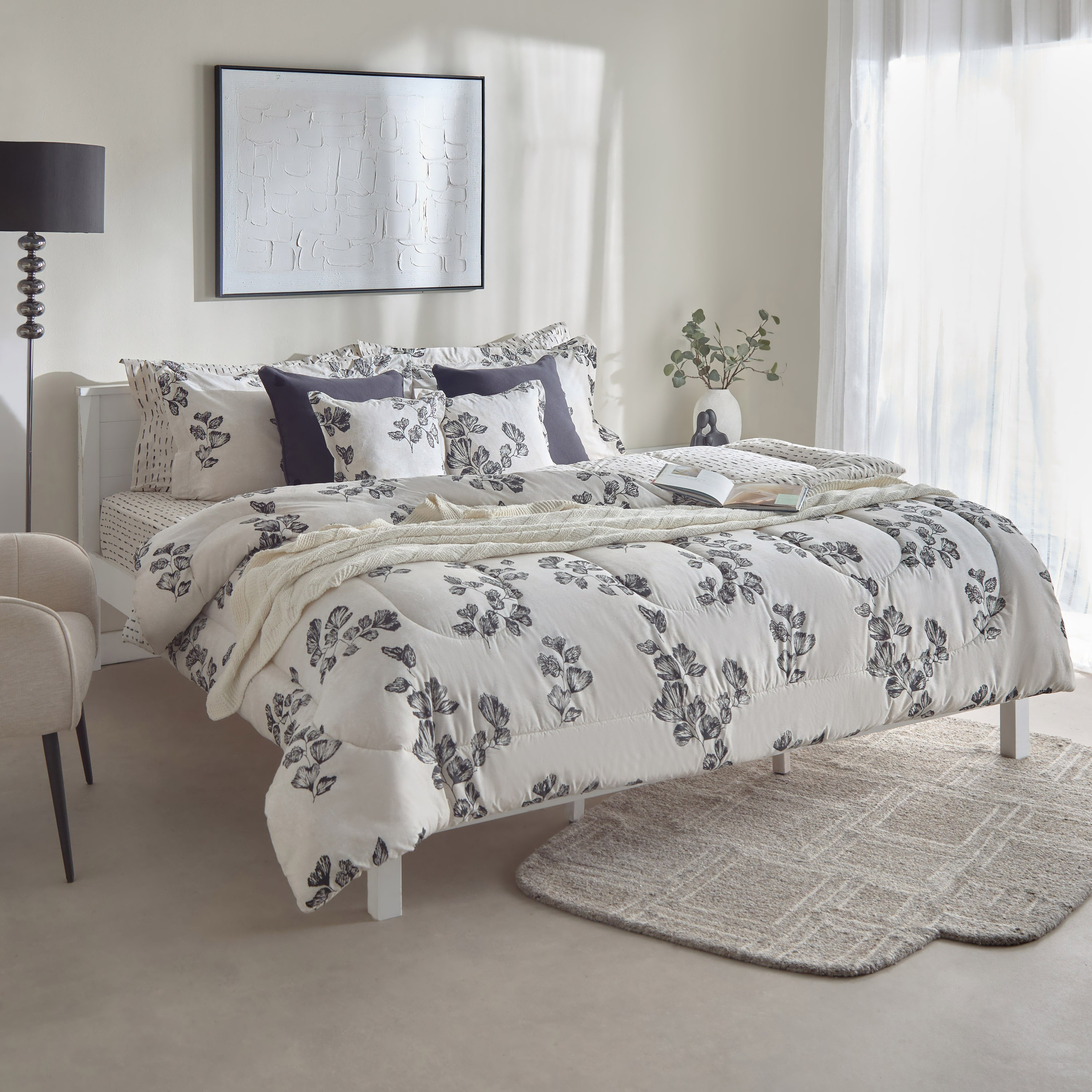 Luxot 3-Piece Monoleaf Printed Cotton Twin Comforter Set - 160x220 cm-hbxhomeware-hbxbedroom-image-8