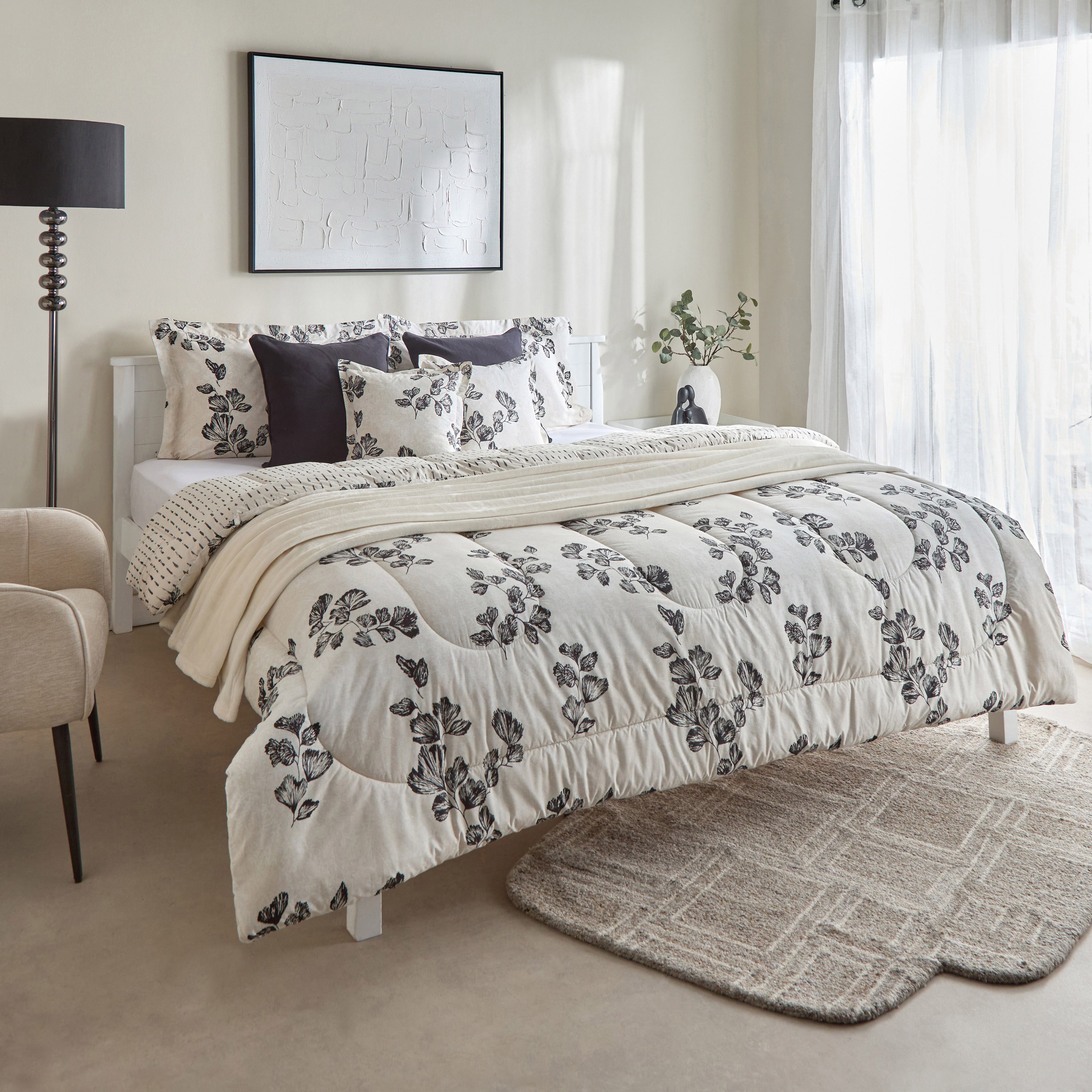 طقم لحاف قطن كينج بطبعات 5 قطع مونوليف من لوكسوت - 220x240 سم-hbxhomeware-hbxbedroom-image-10