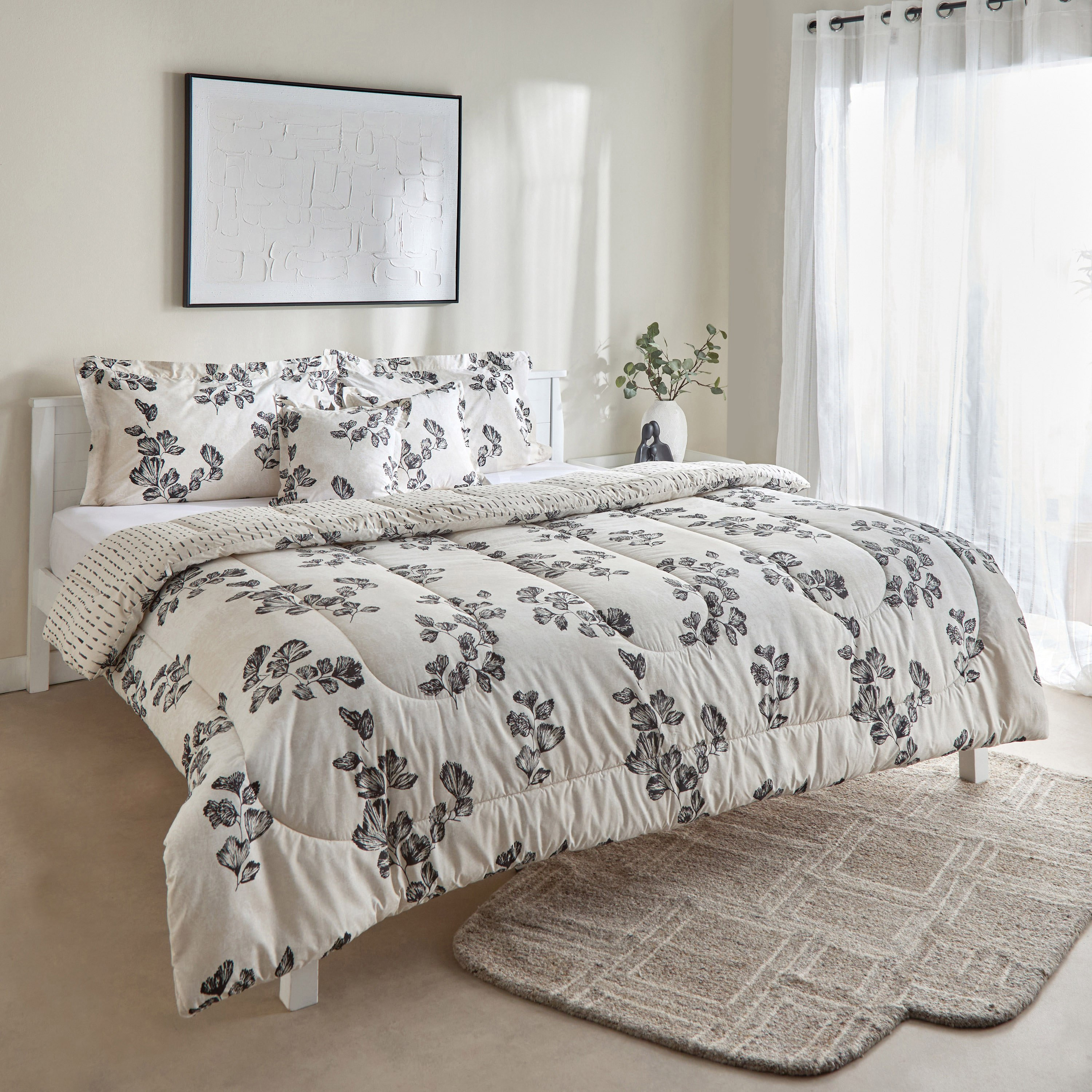 طقم لحاف قطن كينج بطبعات 5 قطع مونوليف من لوكسوت - 220x240 سم-hbxhomeware-hbxbedroom-image-2