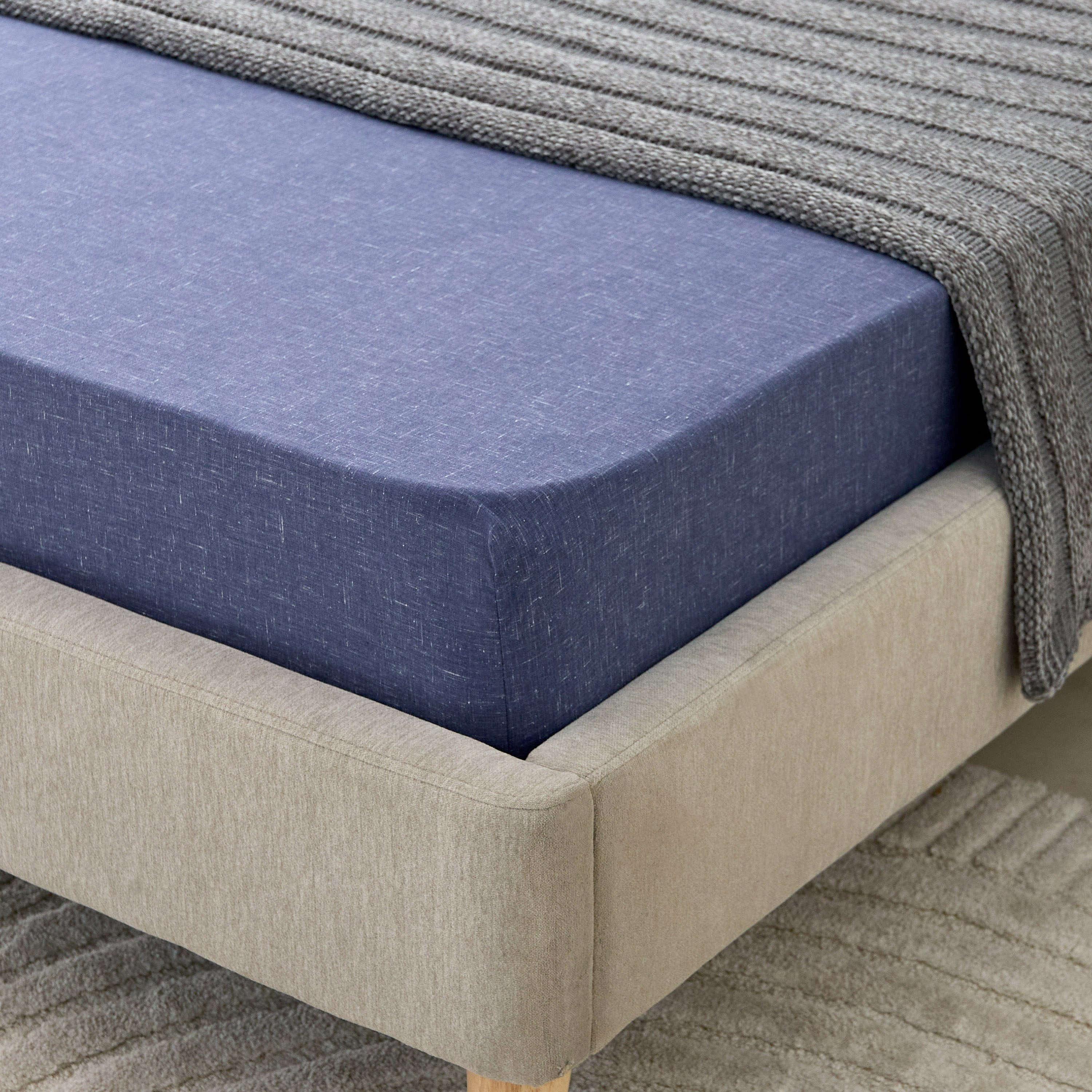 شرشف مطاطي توين قطن مزيج ثلاثي ميلانج أولي بطبعات من لافيش - 120x200+33 سم-hbxhomeware-hbxbedroom-image-1