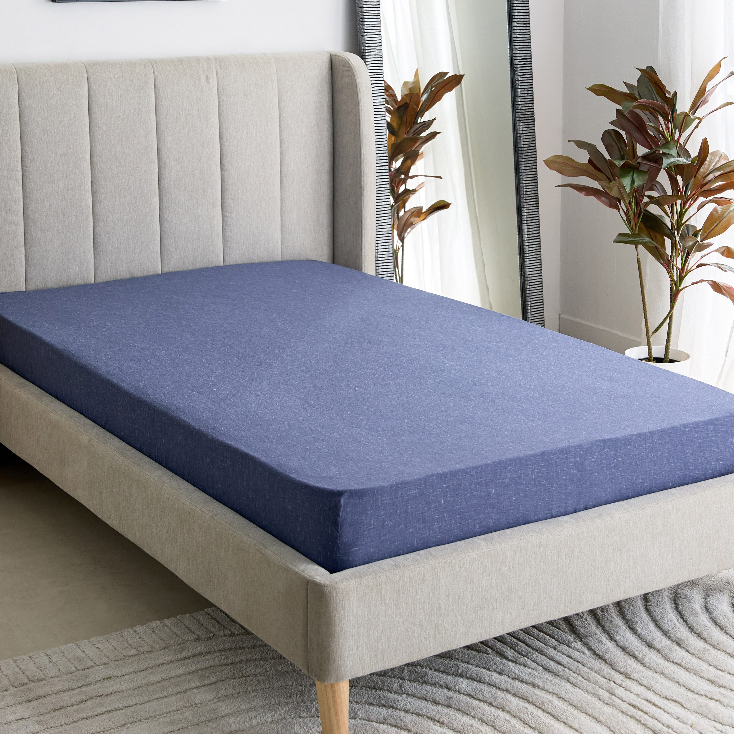 شرشف مطاطي توين قطن مزيج ثلاثي ميلانج أولي بطبعات من لافيش - 120x200+33 سم-hbxhomeware-hbxbedroom-image-2
