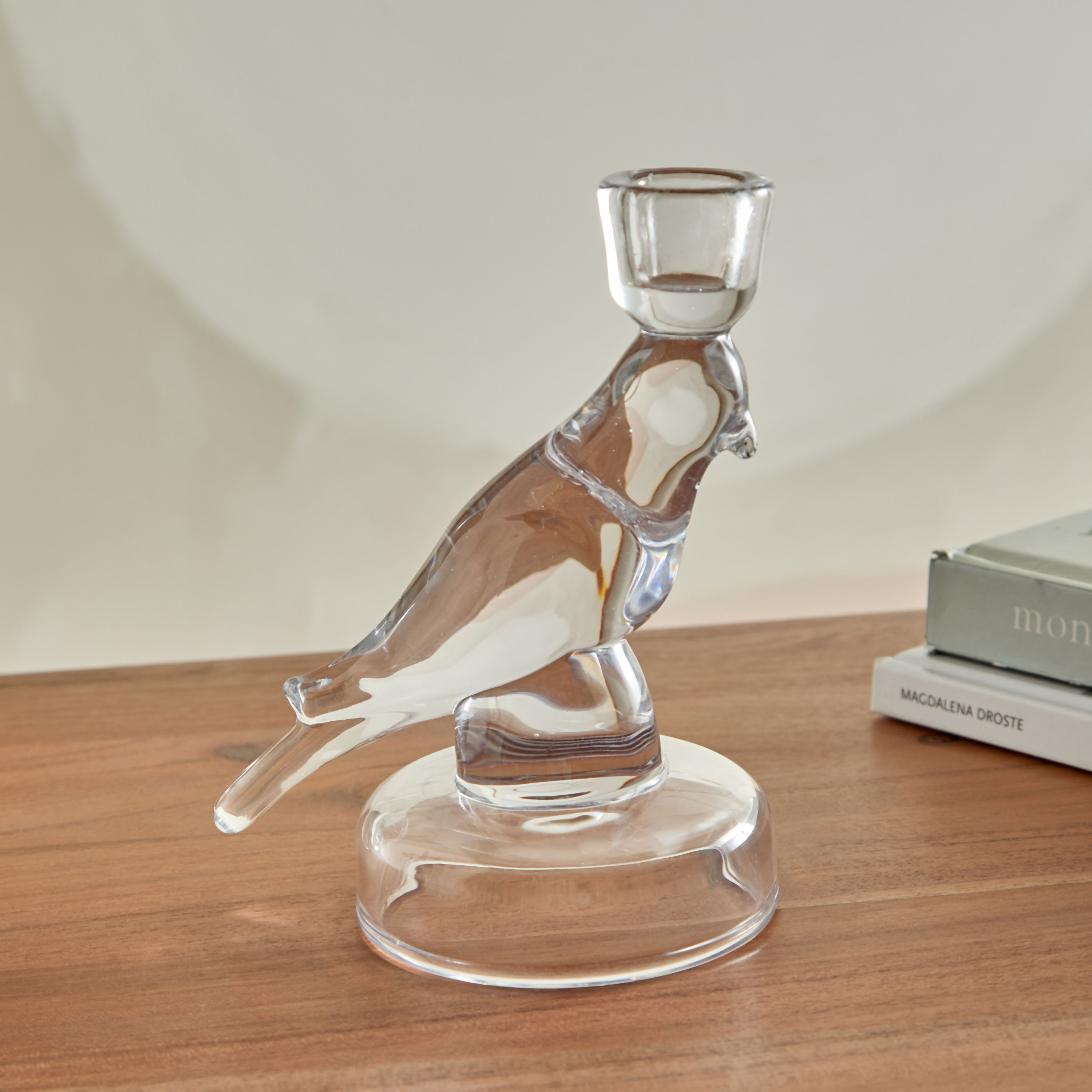 حامل شموع زجاجي على شكل طائر من فيجا - 13x9.5x16.5 سم-hbxlivingroom-decorandaccessories-candleholders-image-2