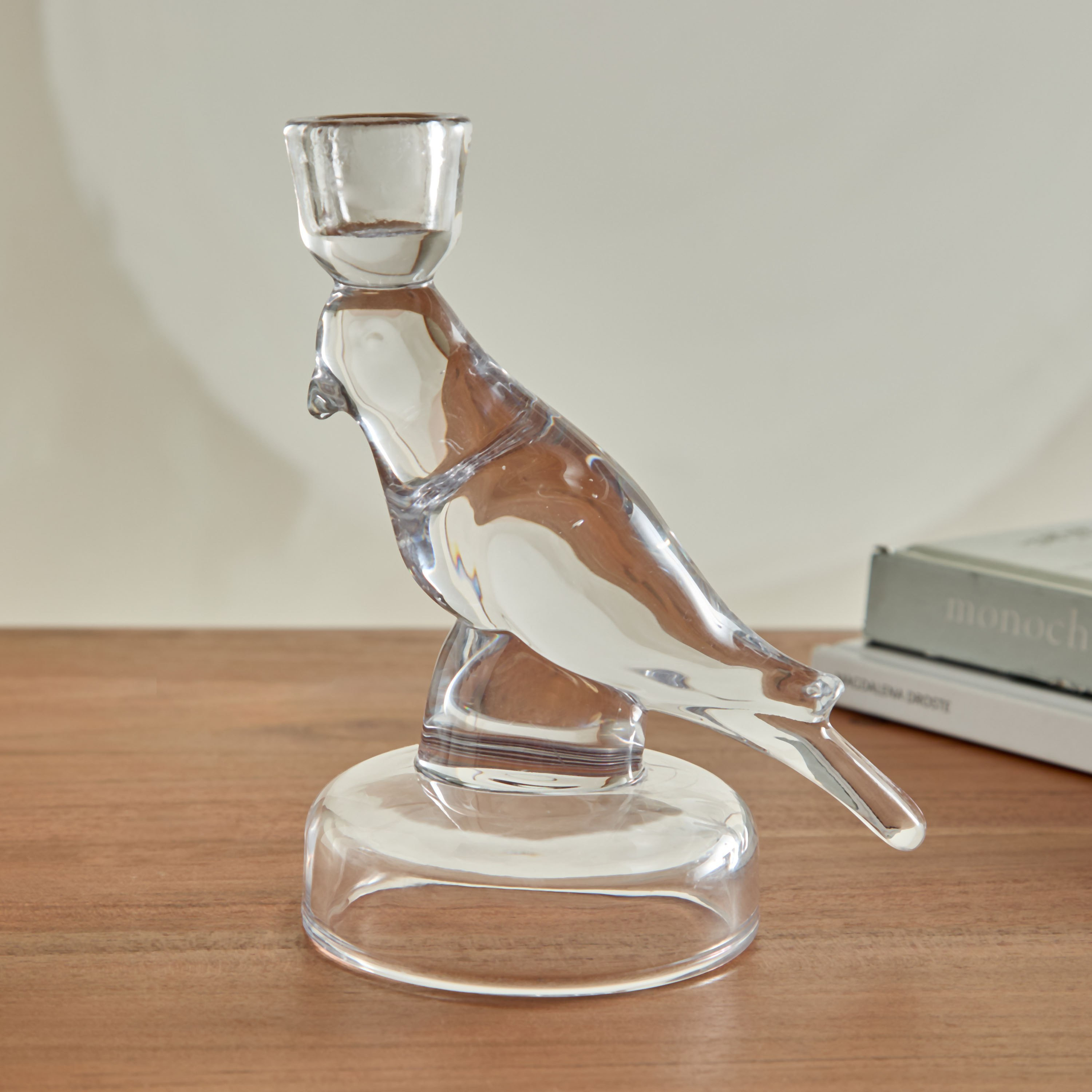 حامل شموع زجاجي على شكل طائر من فيجا - 13x9.5x16.5 سم-hbxlivingroom-decorandaccessories-candleholders-image-3