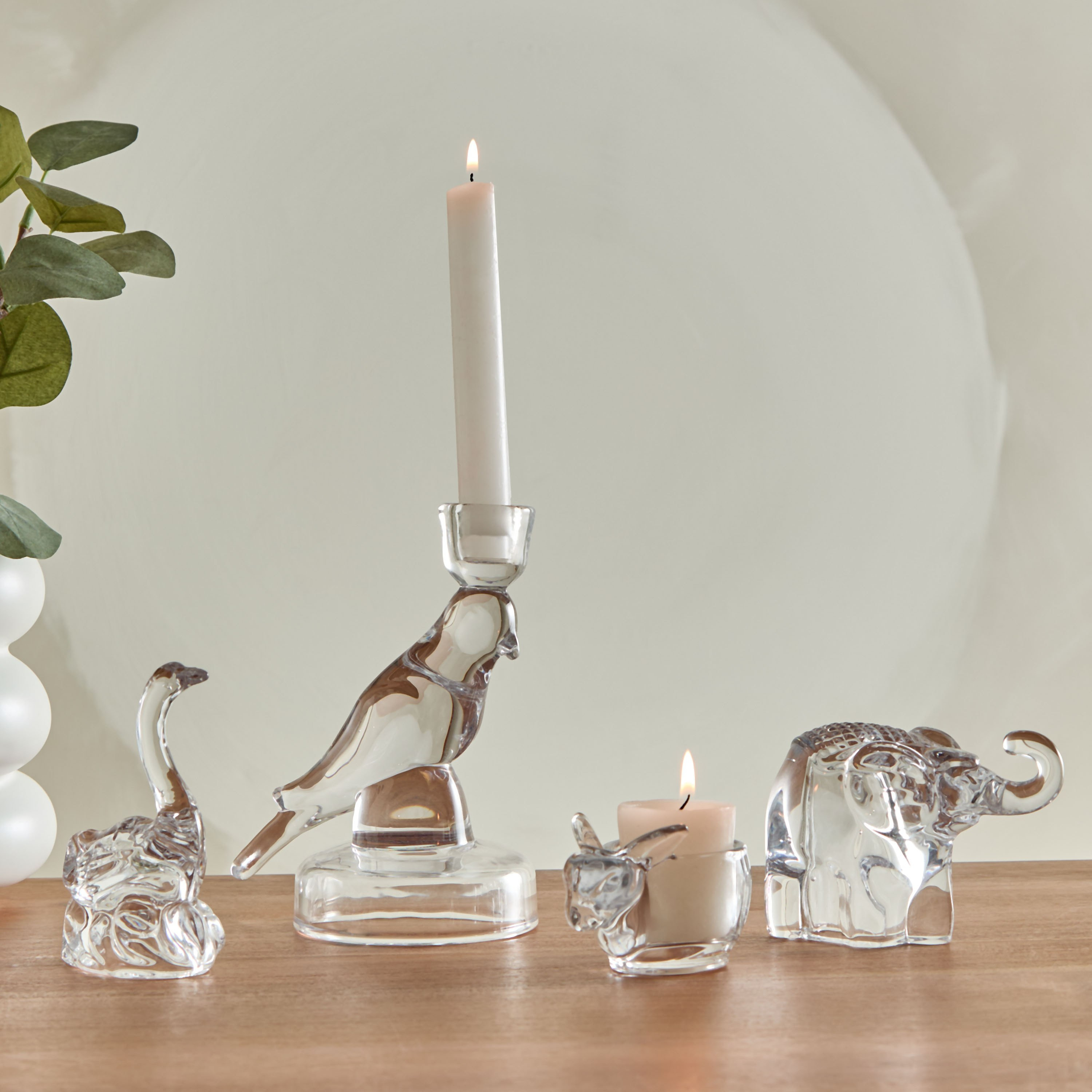 حامل شموع زجاجي على شكل طائر من فيجا - 13x9.5x16.5 سم-hbxlivingroom-decorandaccessories-candleholders-image-5
