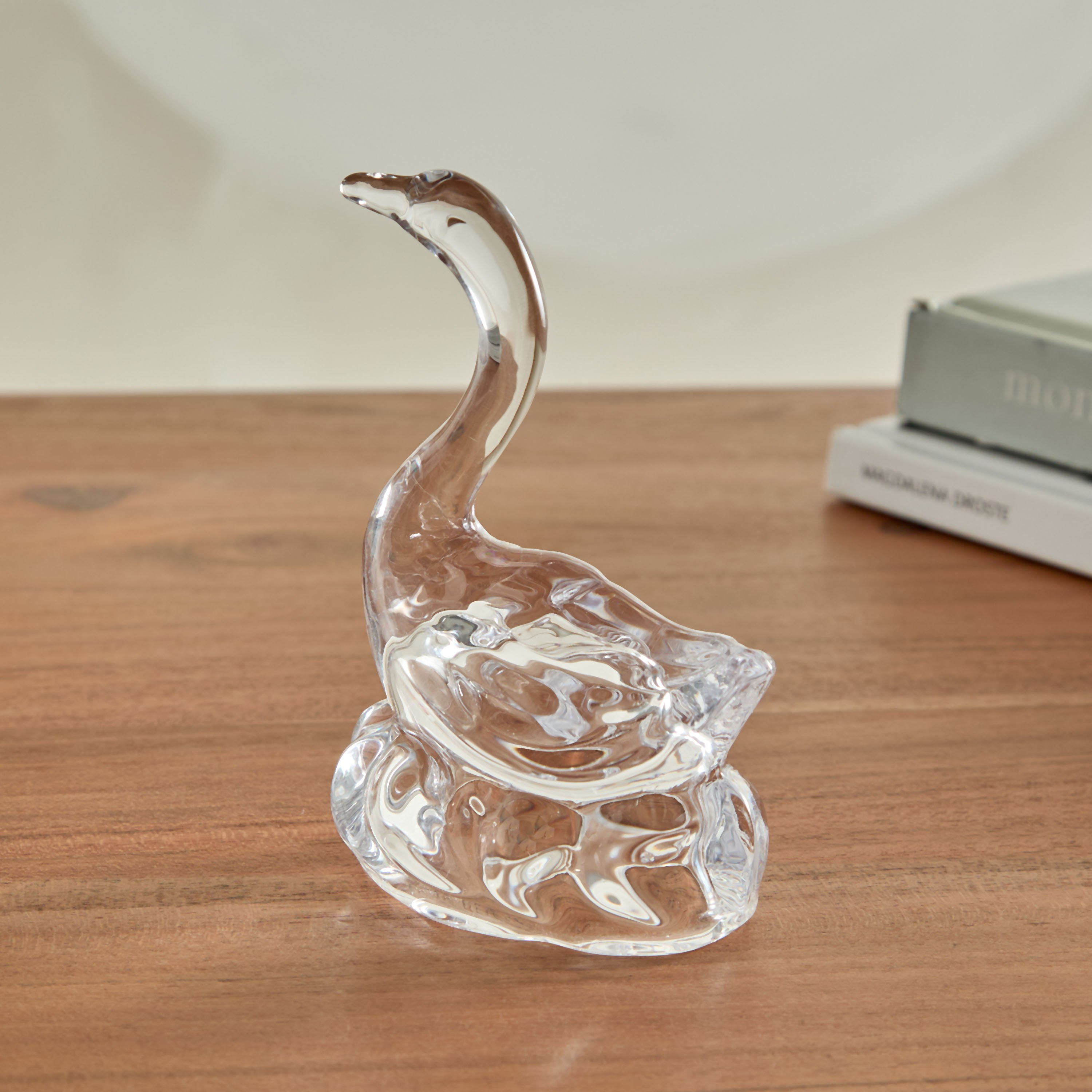 Vega Glass Swan Accent - 7.5x4.8x11.6 cm-hbxhomeware-homedecor-figurinesandornaments-image-2