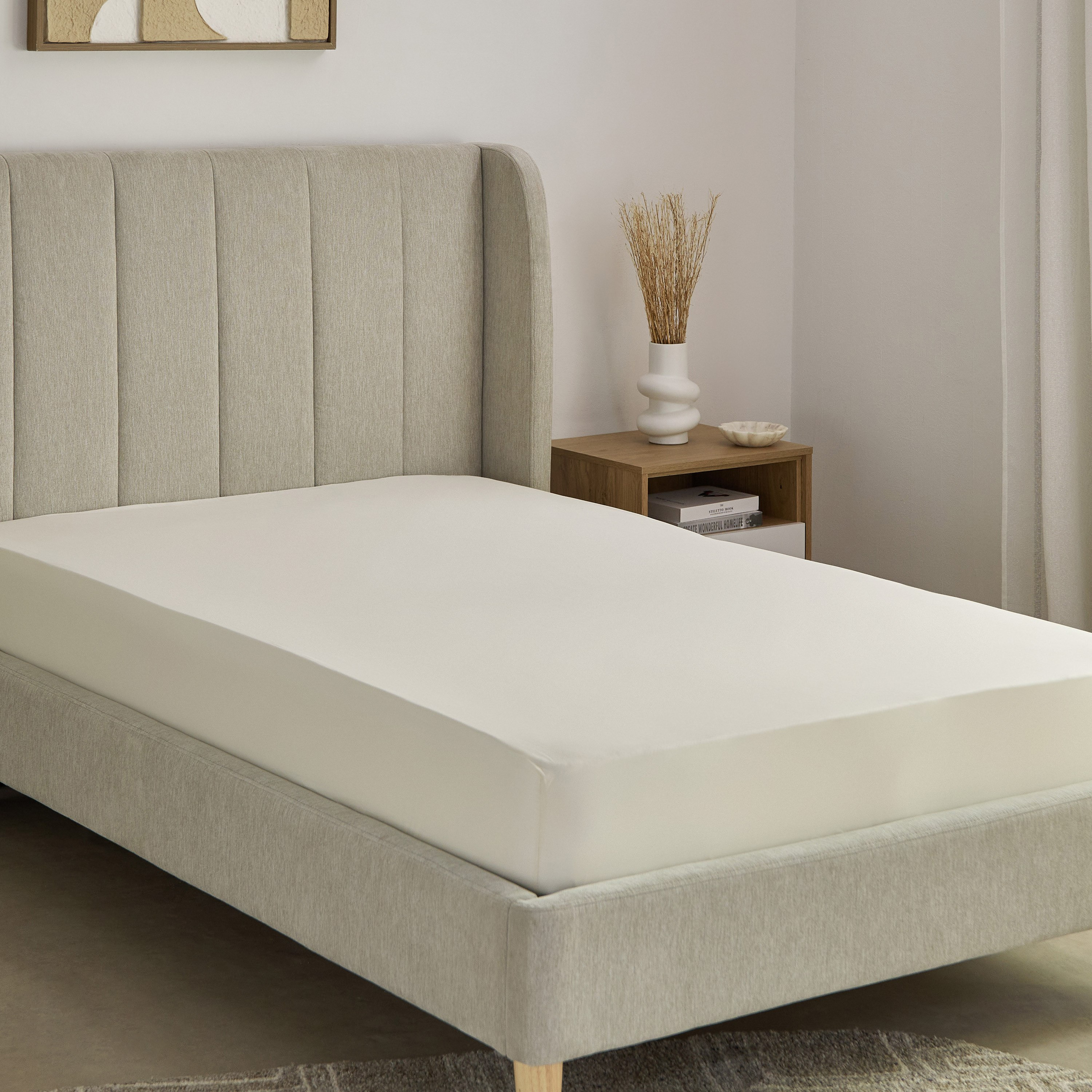 شرشف مطّاطي توين قطن من إسنشيال - 120x200+36 سم-hbxhomeware-hbxbedroom-image-2