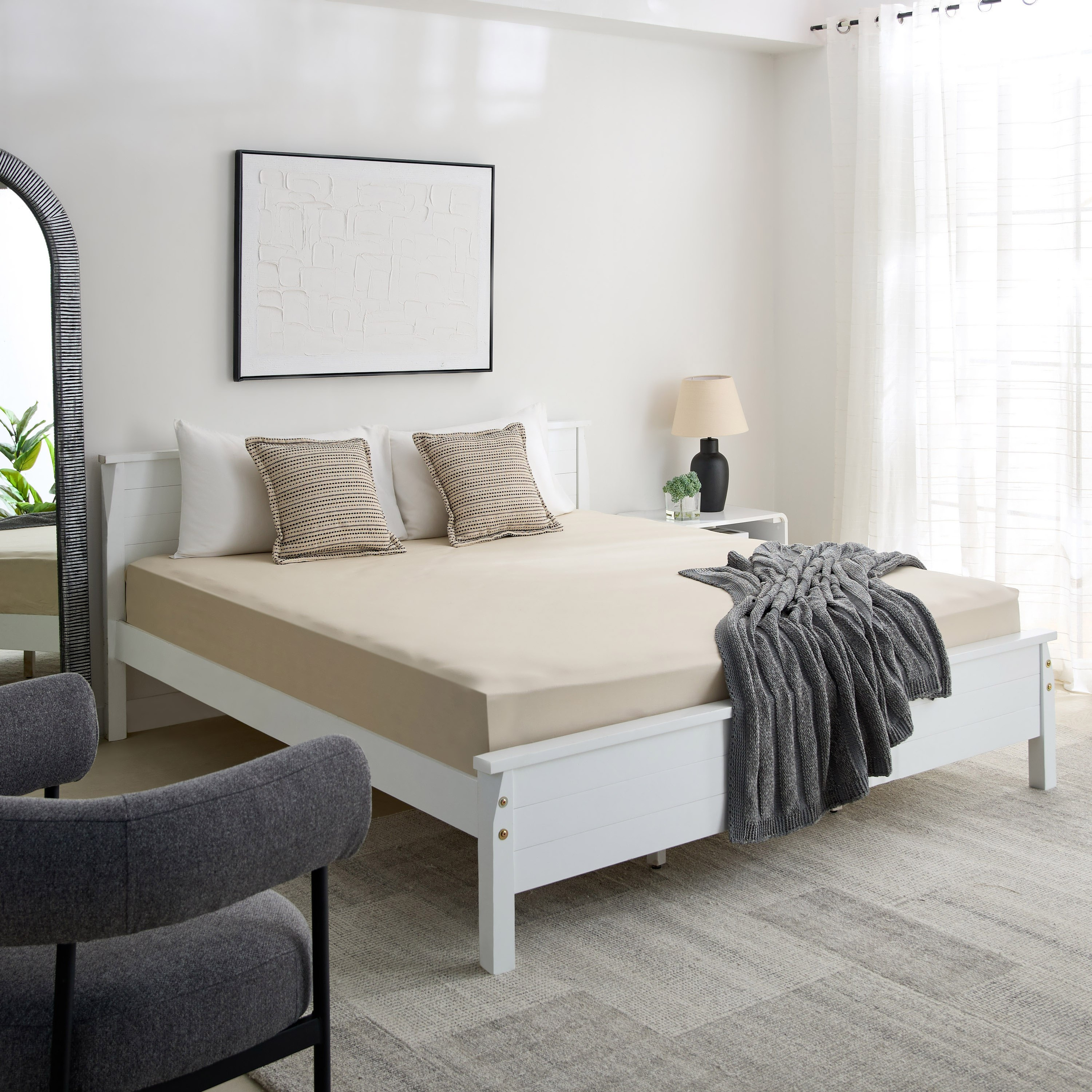 Essential Cotton King Fitted Sheet - 180x200+36 cm-hbxhomeware-hbxbedroom-image-7
