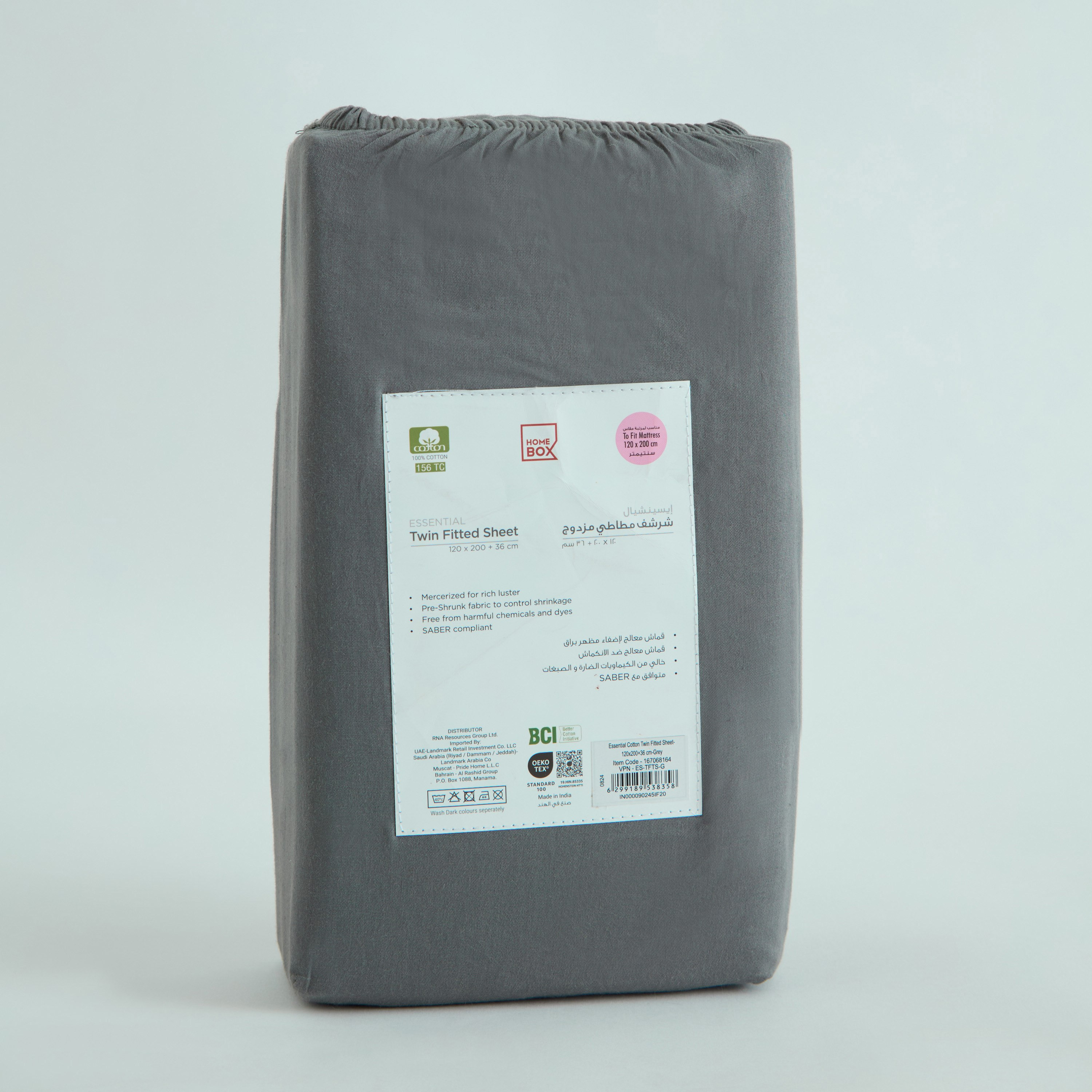 Essential Cotton Twin Fitted Sheet - 120x200+36 cm-hbxhomeware-hbxbedroom-image-9