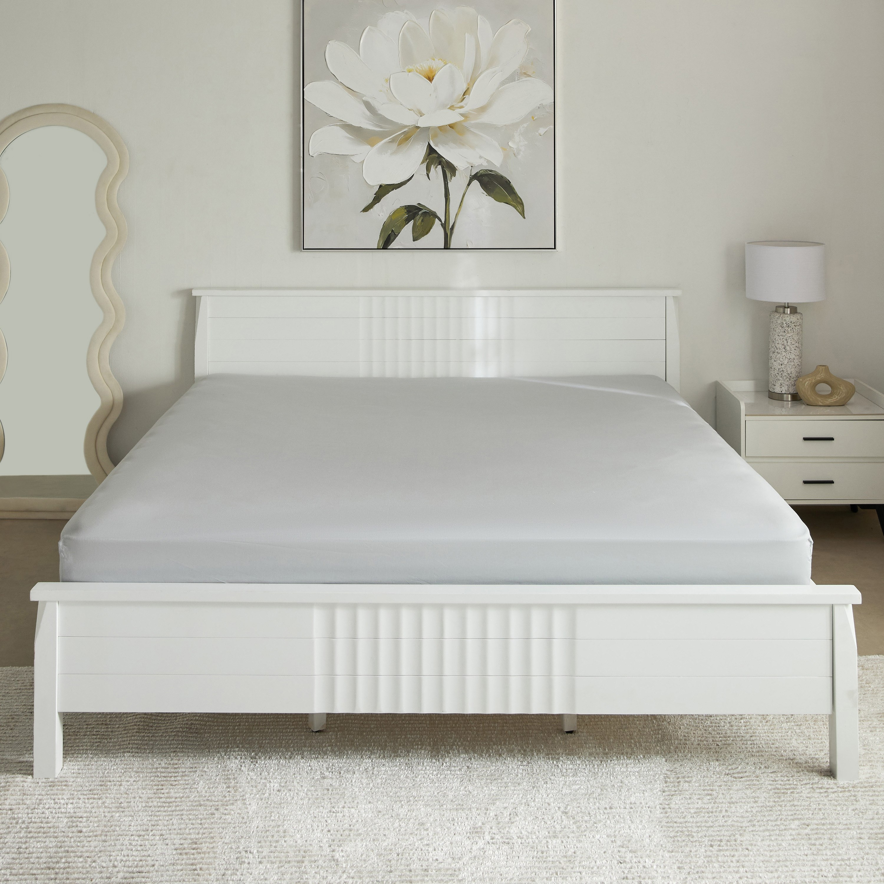 شرشف مطاطي قطن كينج سادة من إيسينشيال - 180x210+36 سم-hbxhomeware-bedding-fittedsheets-image-3