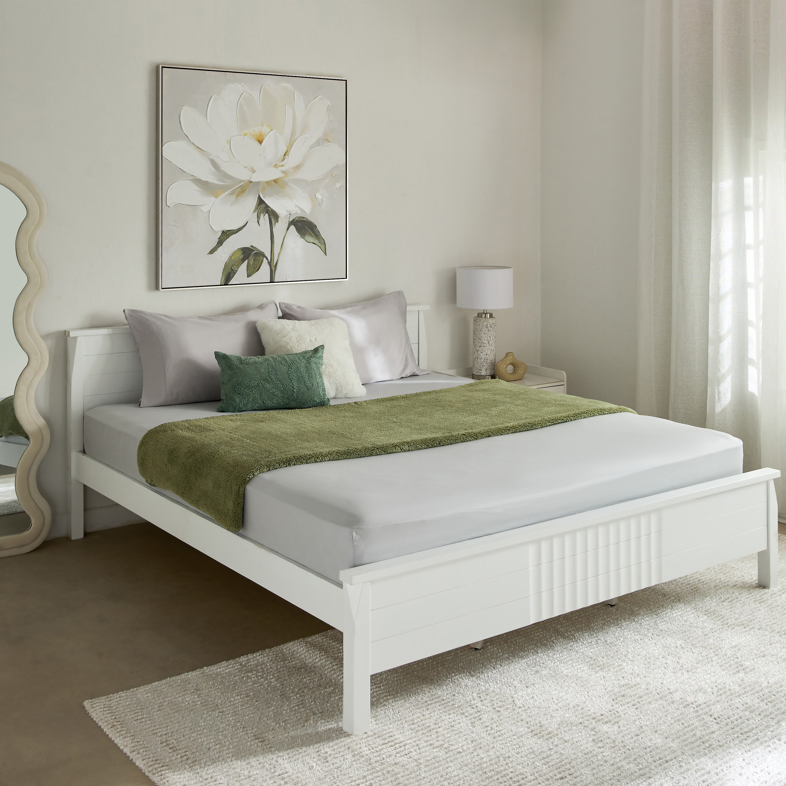 شرشف مطاطي قطن كينج سادة من إيسينشيال - 180x210+36 سم-hbxhomeware-bedding-fittedsheets-image-8