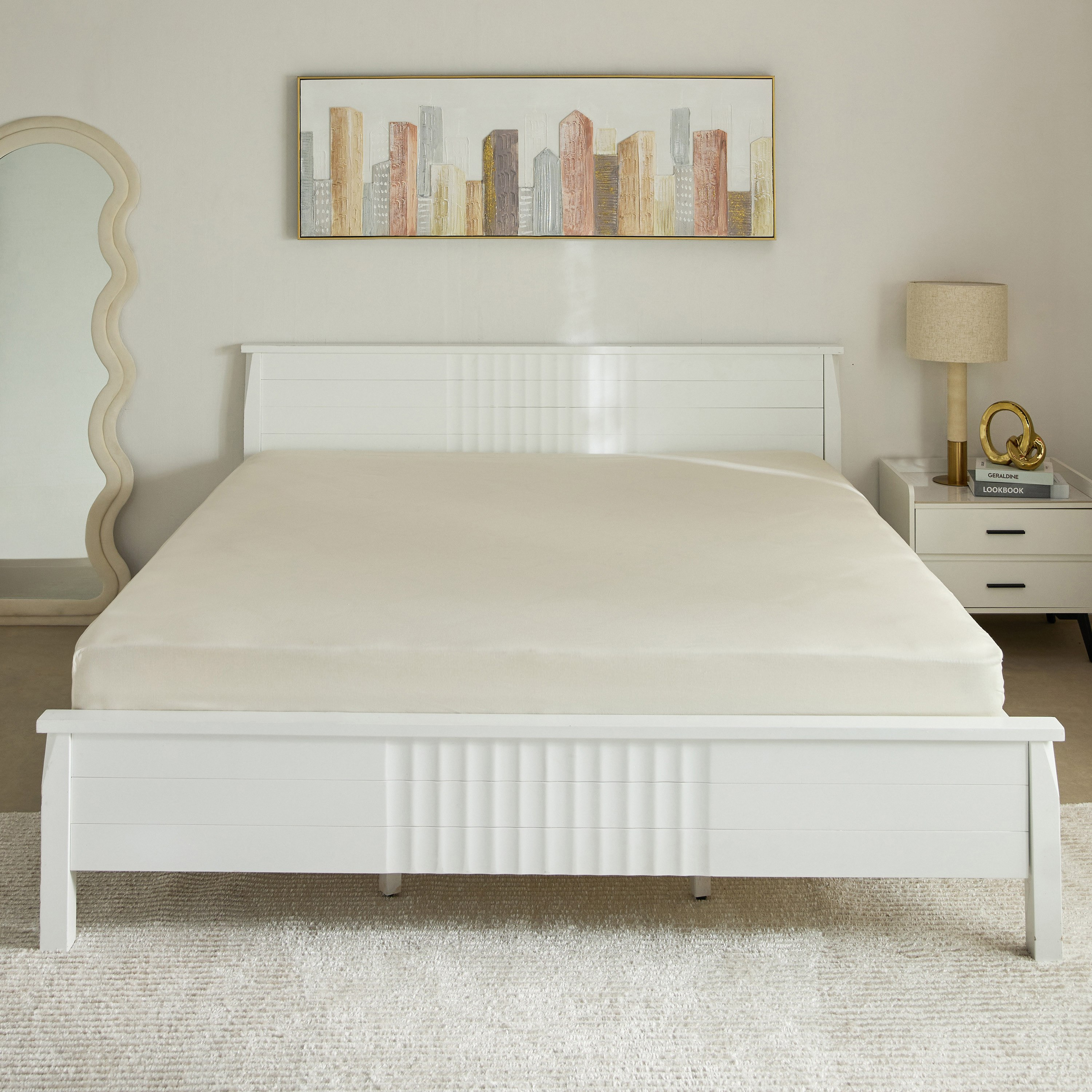 شرشف مطاطي قطن كينج سادة من إيسينشيال - 180x210+36 سم-hbxhomeware-hbxbedroom-image-3