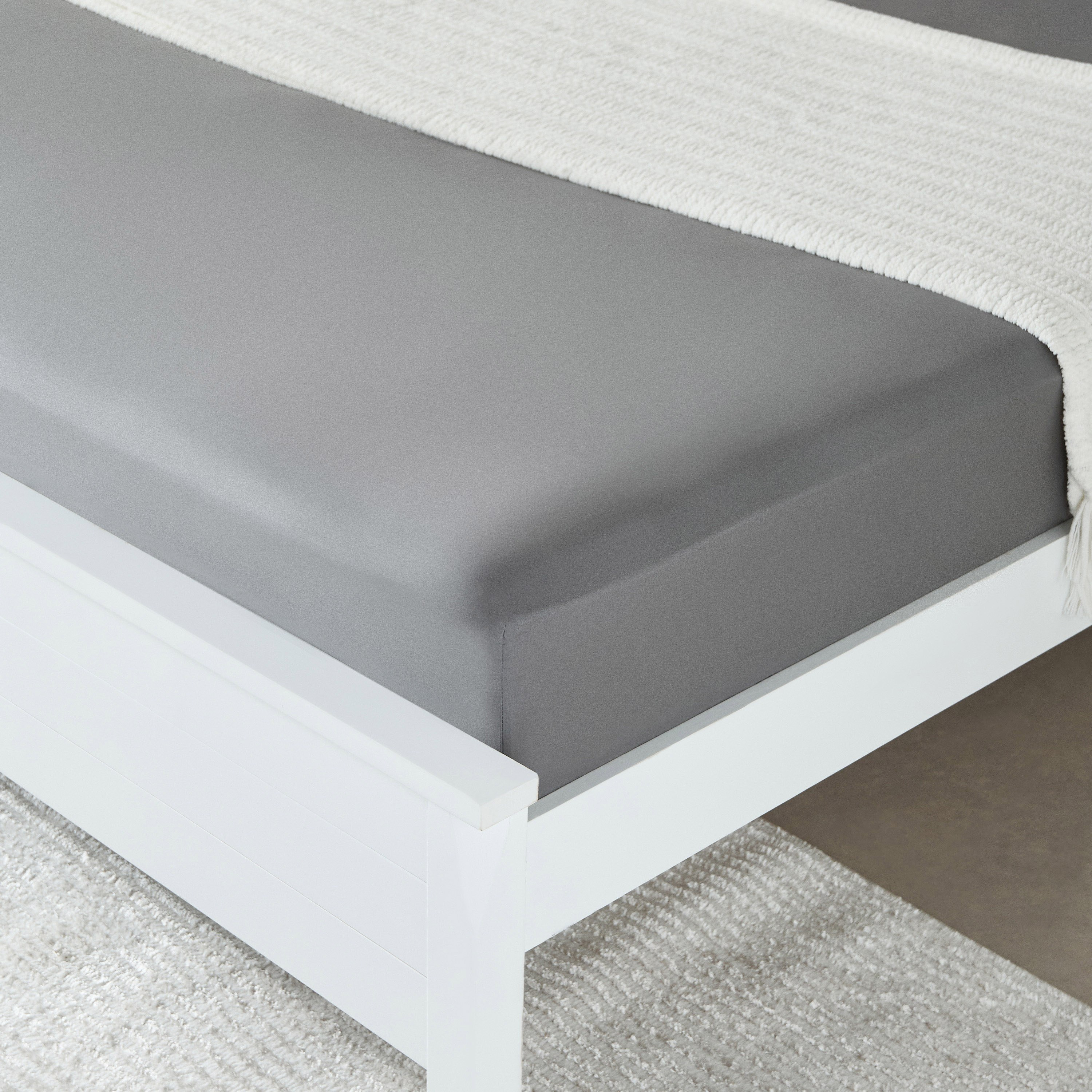 Essential Solid Cotton King Fitted Sheet - 180x210+36 cm-hbxhomeware-bedding-fittedsheets-image-1