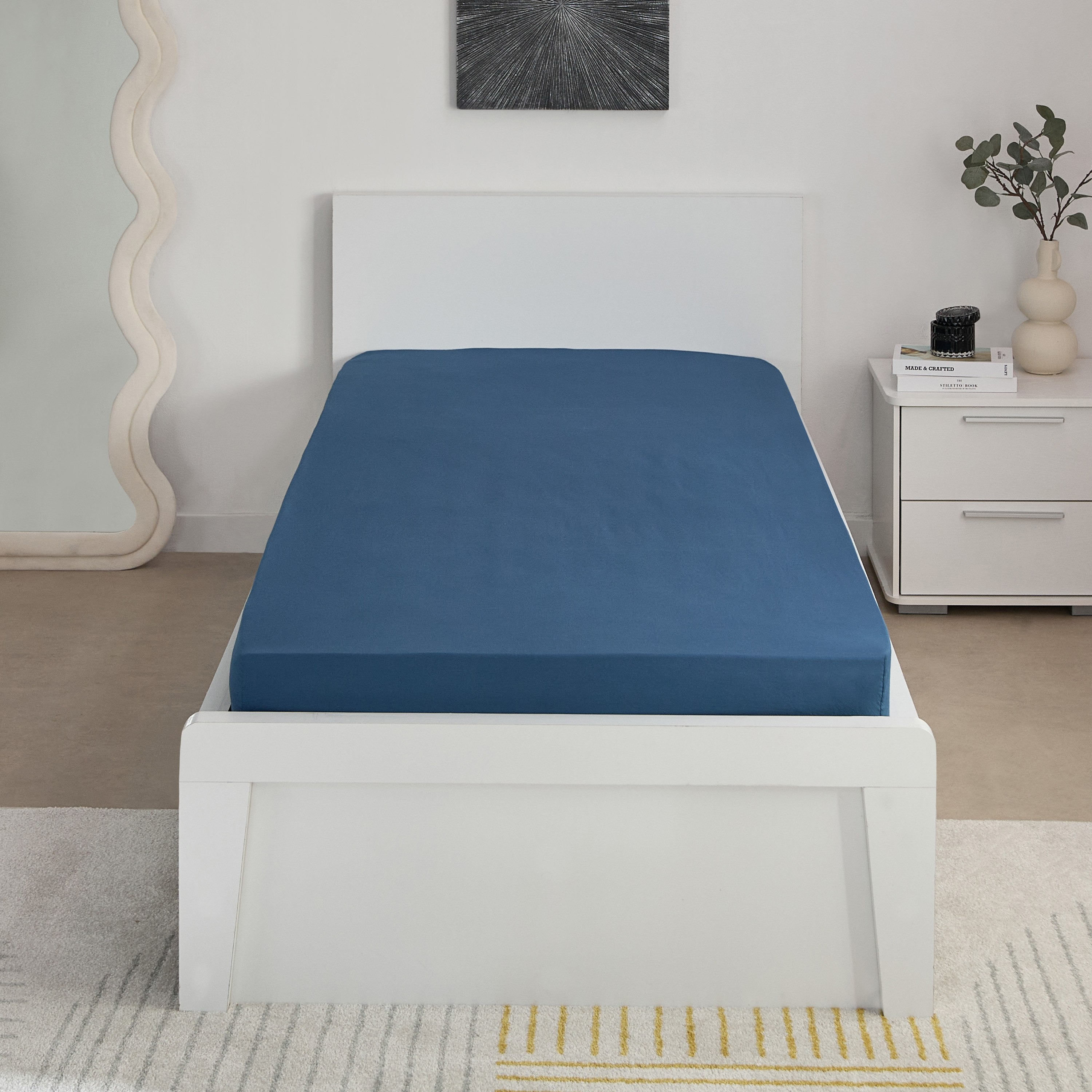 Essential Solid Cotton Single Fitted Sheet - 90x200+36 cm-hbxhomeware-hbxkidsandyouth-image-3