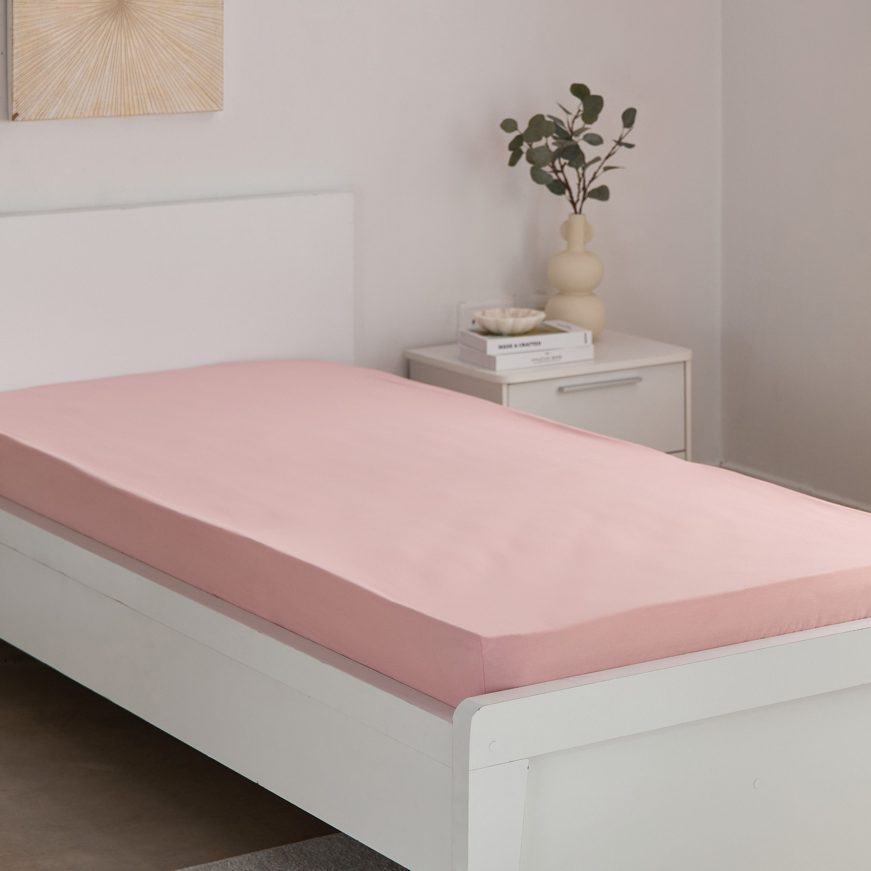 شرشف مطاطي قطن فردي سادة من إسنشيال - 90x200+36 سم-hbxhomeware-hbxkidsandyouth-image-2
