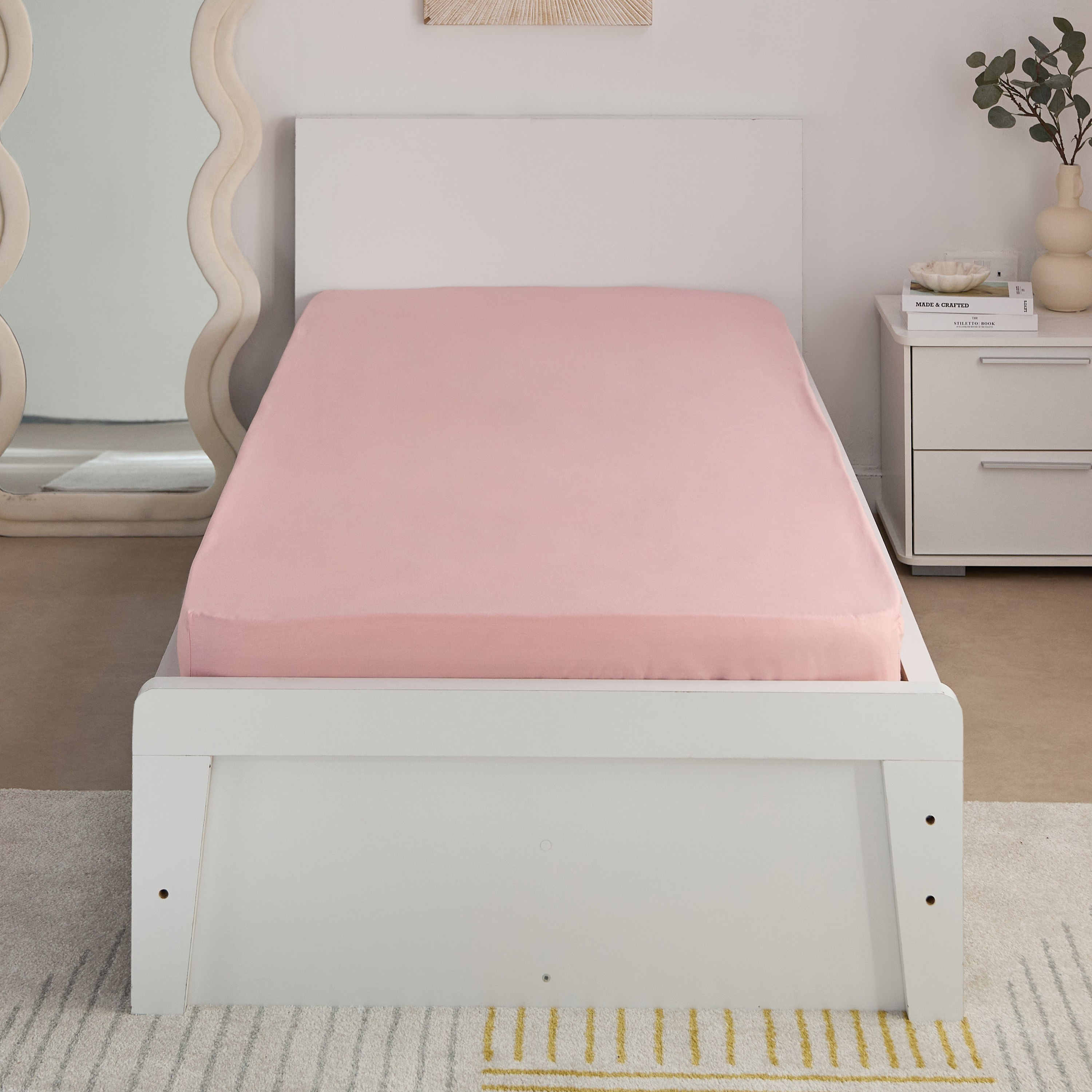 شرشف مطاطي قطن فردي سادة من إسنشيال - 90x200+36 سم-hbxhomeware-hbxkidsandyouth-image-3