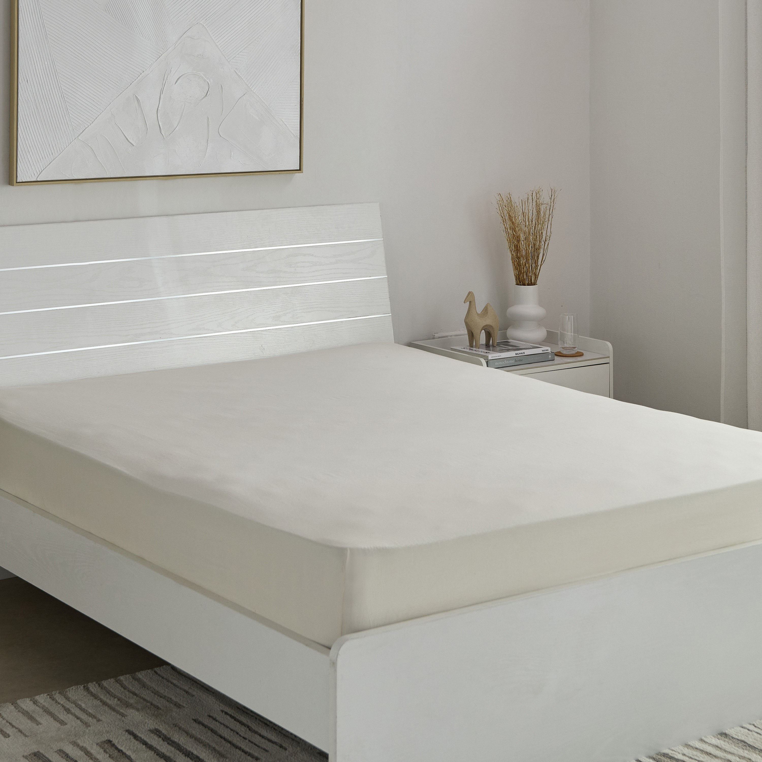 شرشف مطّاطي كوين قطن أوليمبك من إيسنشيال - 160x200+36 سم-hbxhomeware-hbxbedroom-image-2