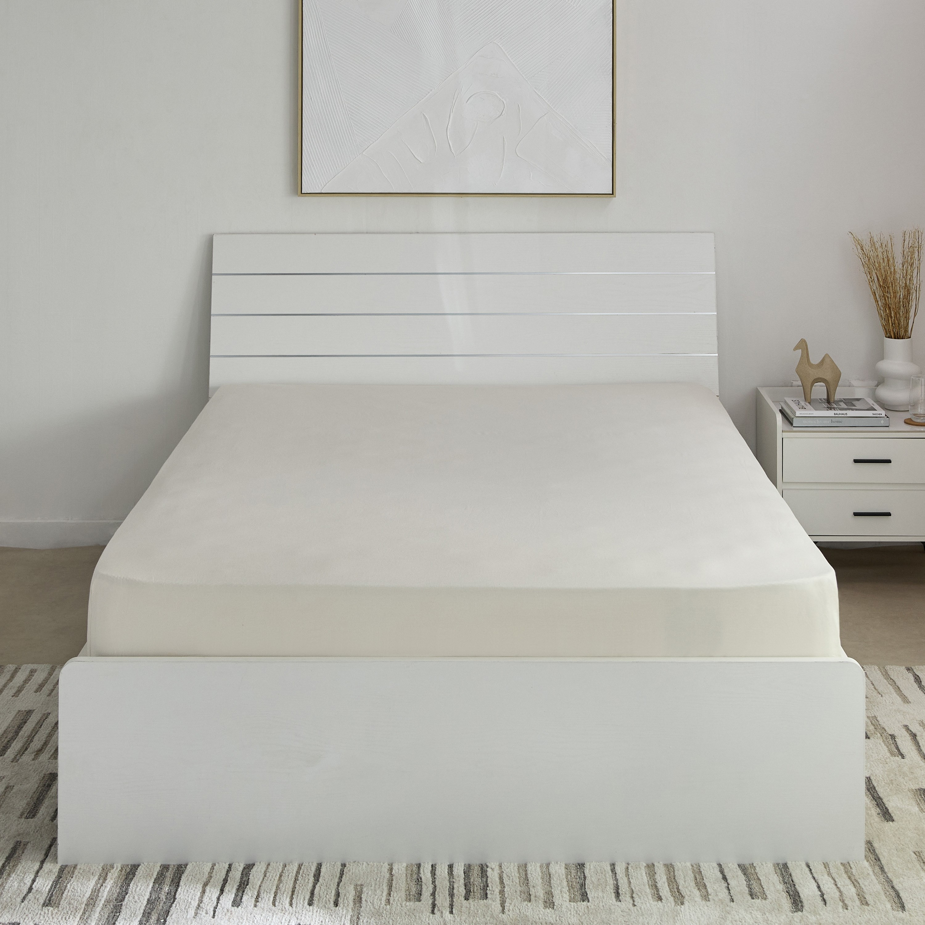 شرشف مطّاطي كوين قطن أوليمبك من إيسنشيال - 160x200+36 سم-hbxhomeware-hbxbedroom-image-3