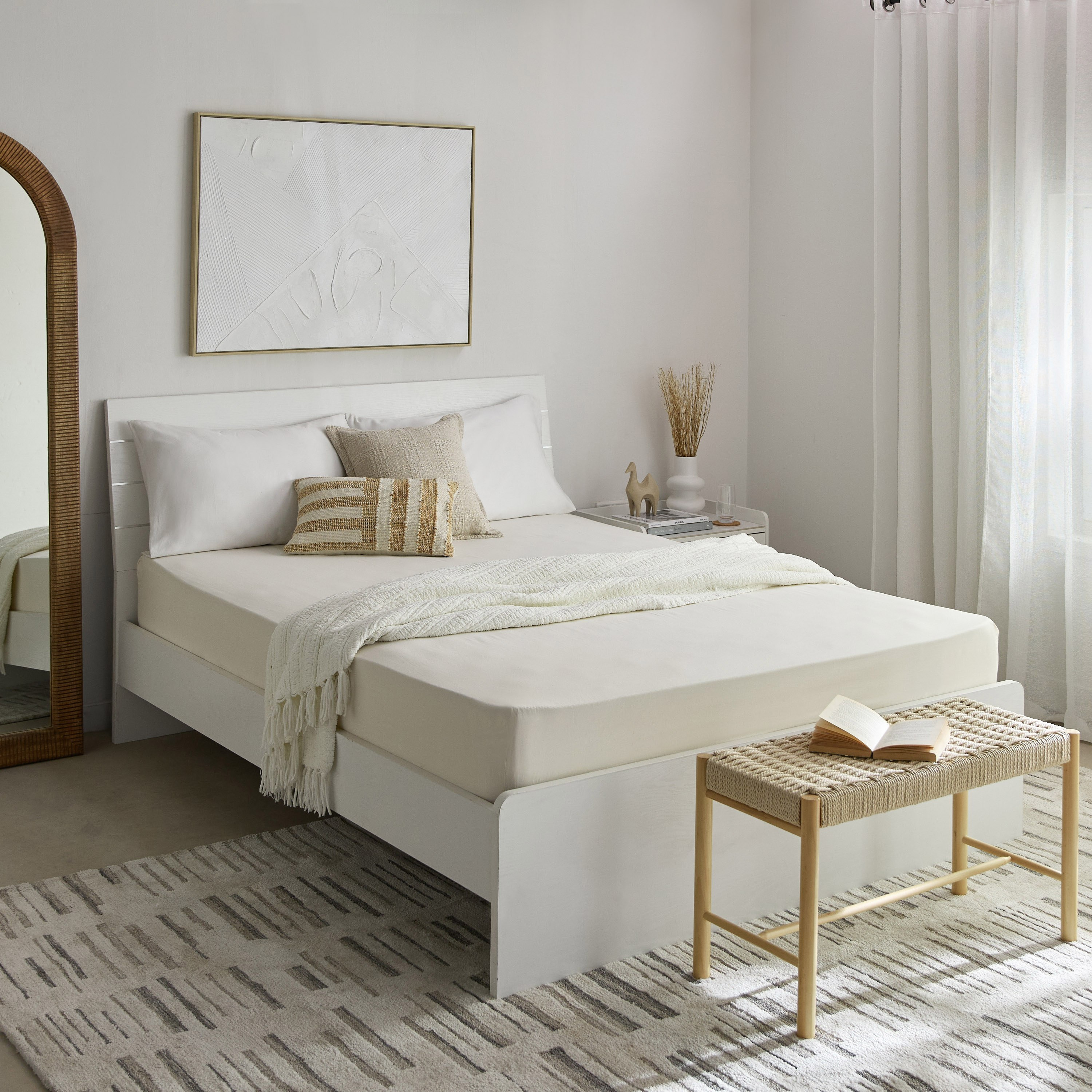 شرشف مطّاطي كوين قطن أوليمبك من إيسنشيال - 160x200+36 سم-hbxhomeware-hbxbedroom-image-8