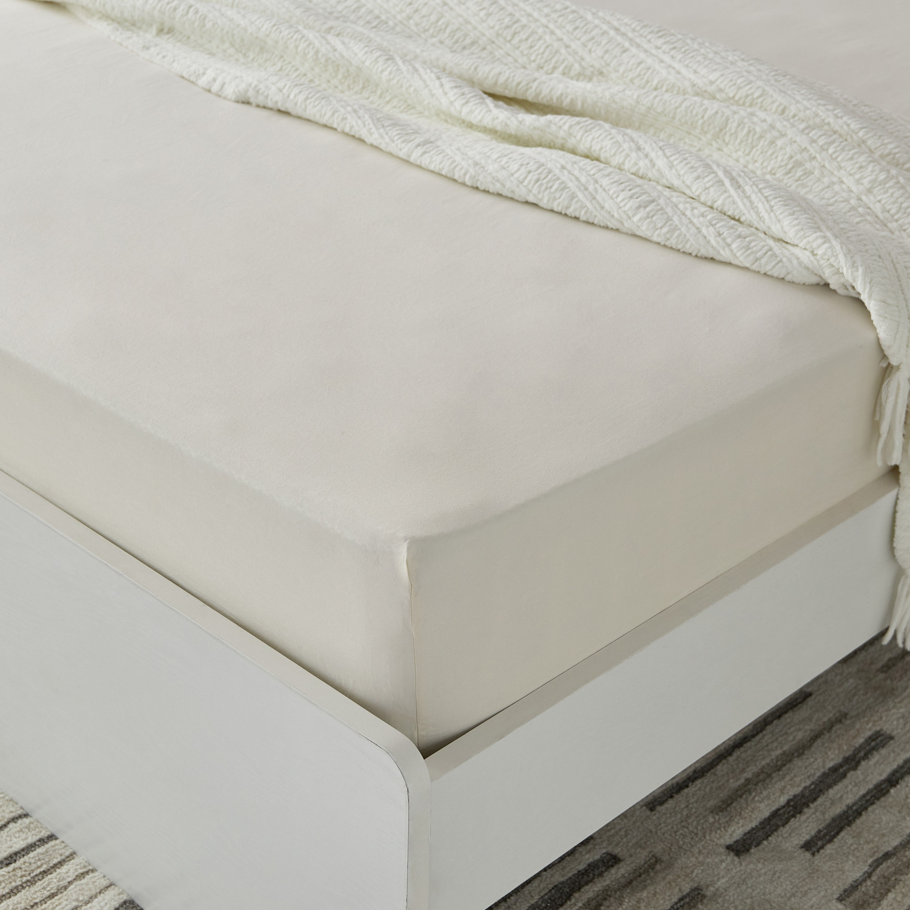 Essential Cotton Double Fitted Sheet - 140x200+36 cm-hbxhomeware-hbxbedroom-image-1