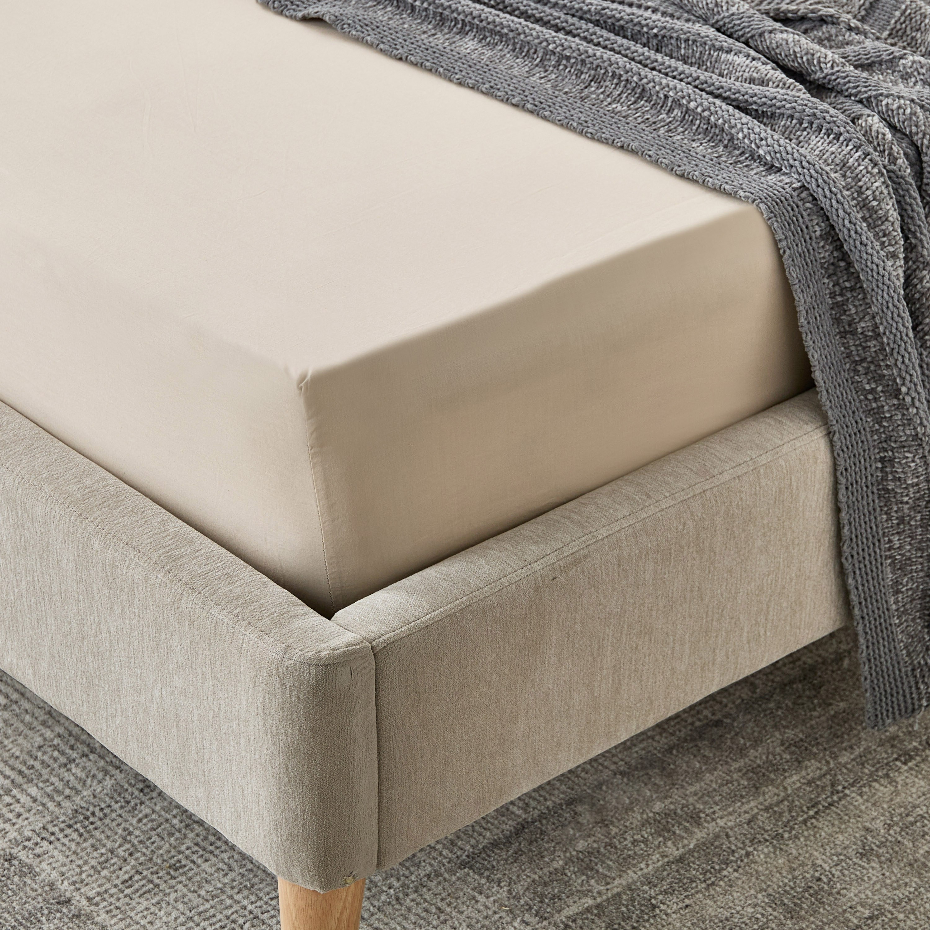 Essential Cotton Double Fitted Sheet - 140x200+36 cm-hbxhomeware-hbxbedroom-image-1