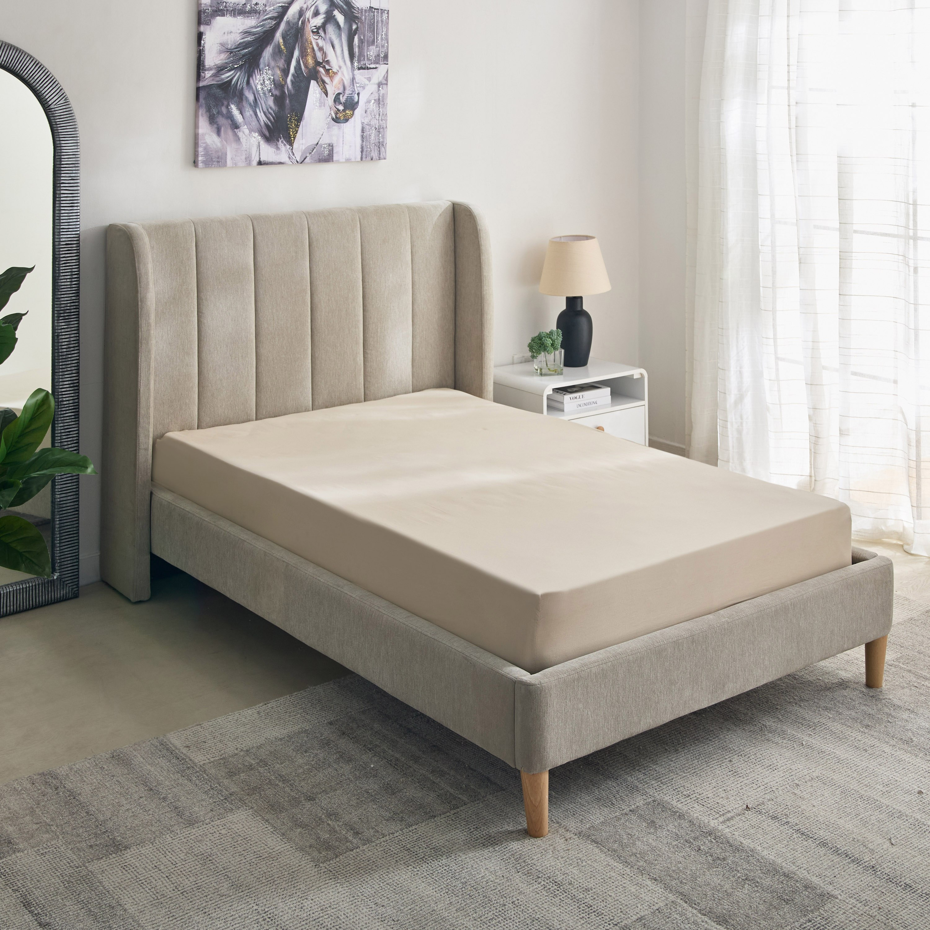 Essential Cotton Double Fitted Sheet - 140x200+36 cm-hbxhomeware-hbxbedroom-image-2