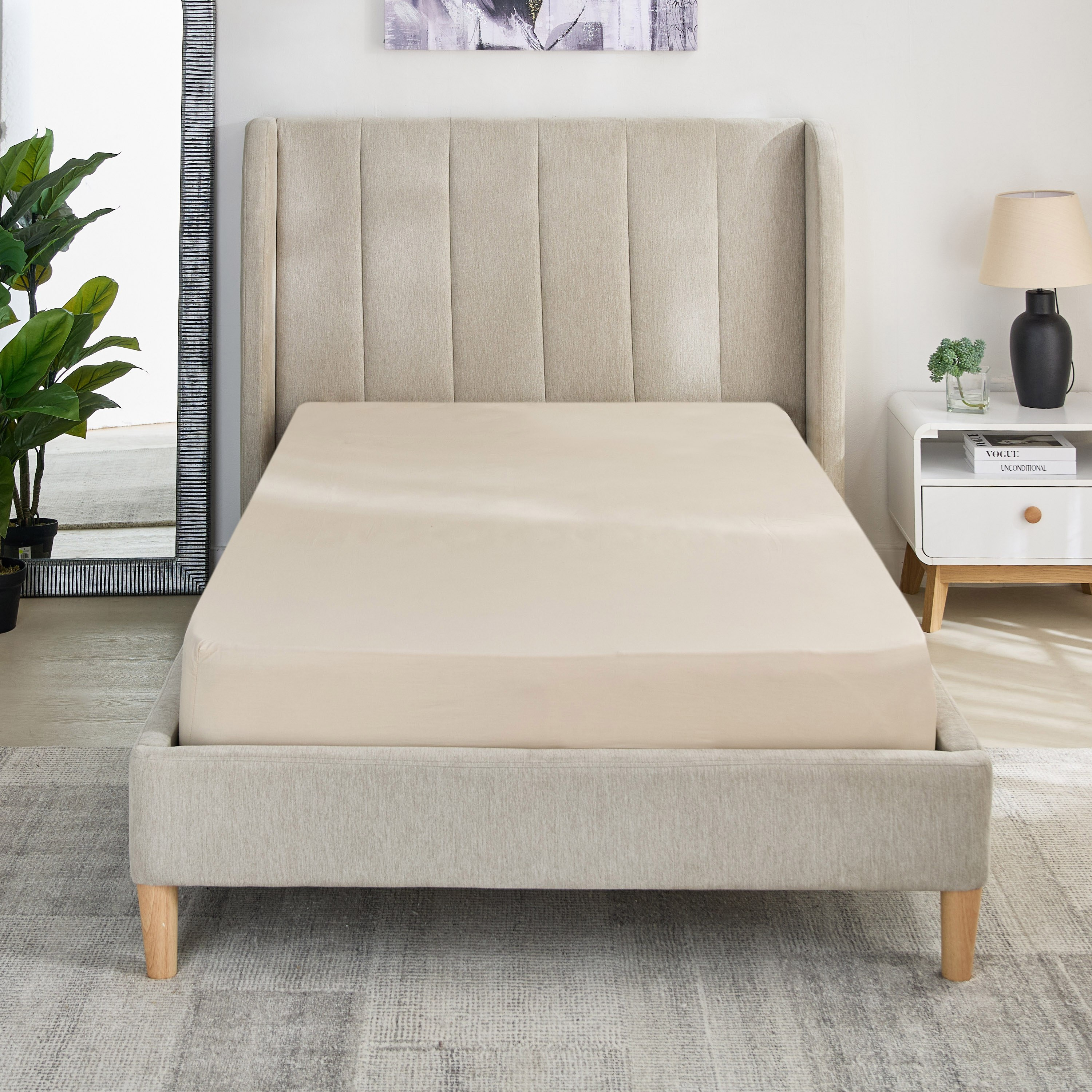 Essential Cotton Double Fitted Sheet - 140x200+36 cm-hbxhomeware-hbxbedroom-image-3