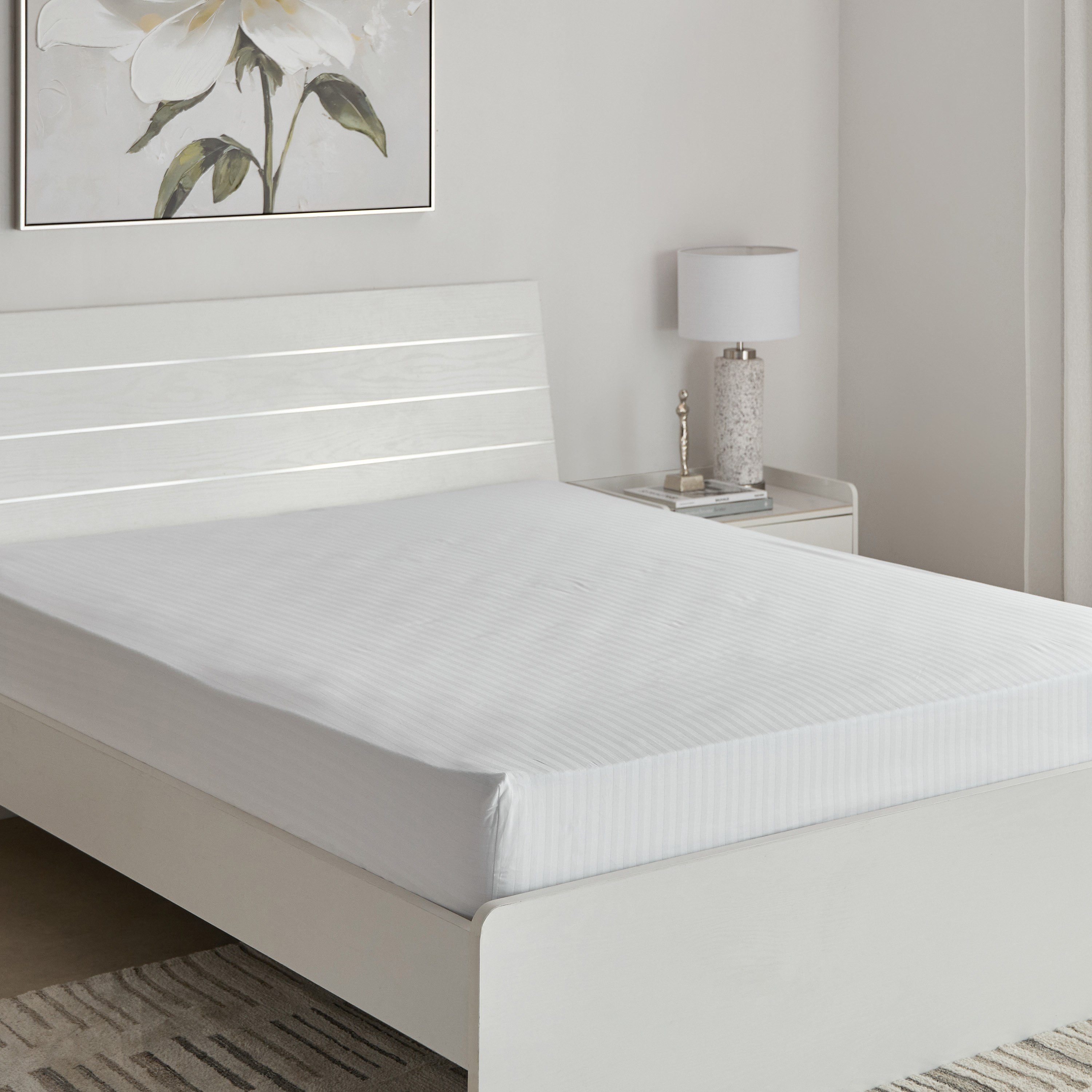 Hamilton Satin Striped Queen Fitted Sheet - 150x200+36 cm-hbxhomeware-hbxbedroom-image-2