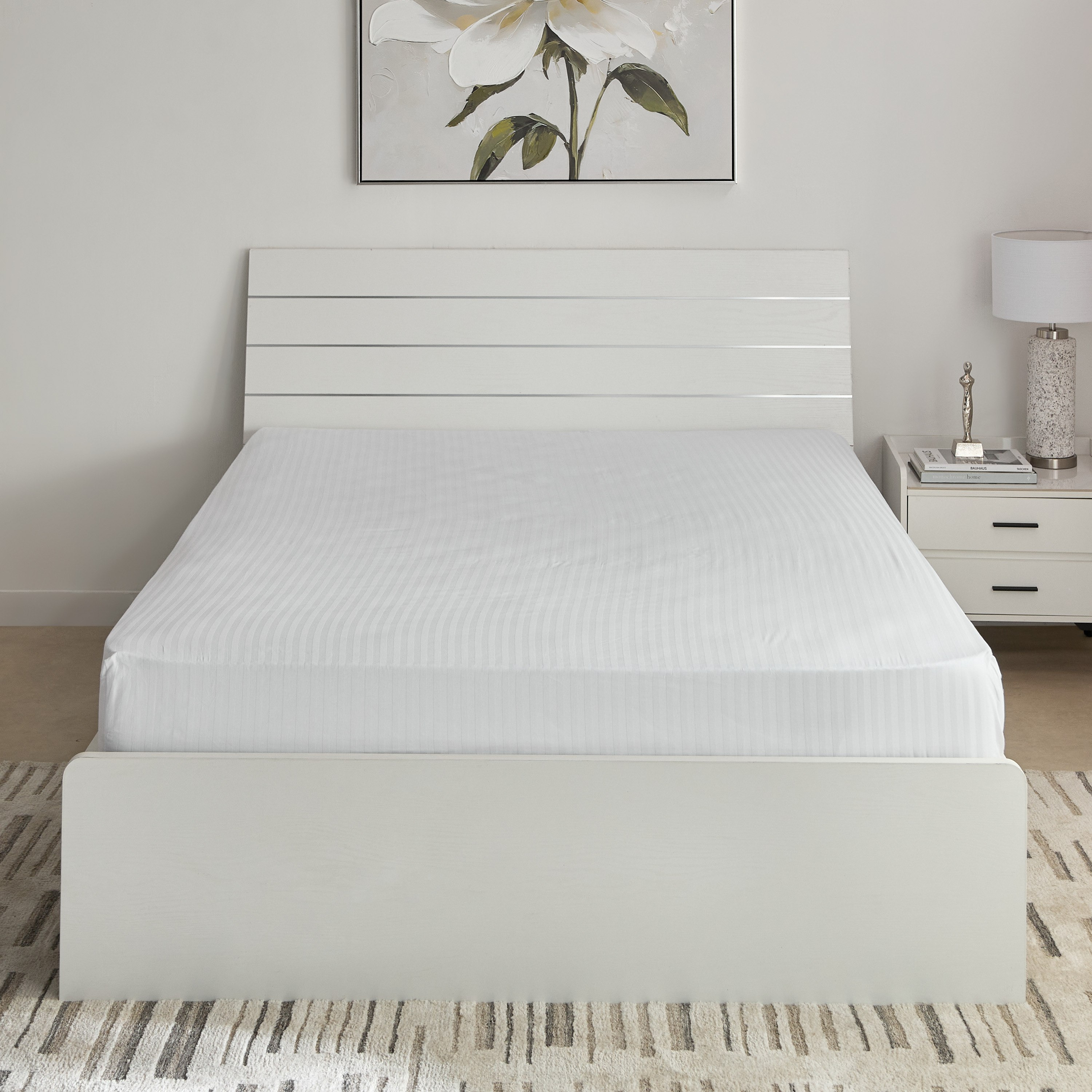 Hamilton Satin Striped Queen Fitted Sheet - 150x200+36 cm-hbxhomeware-hbxbedroom-image-3