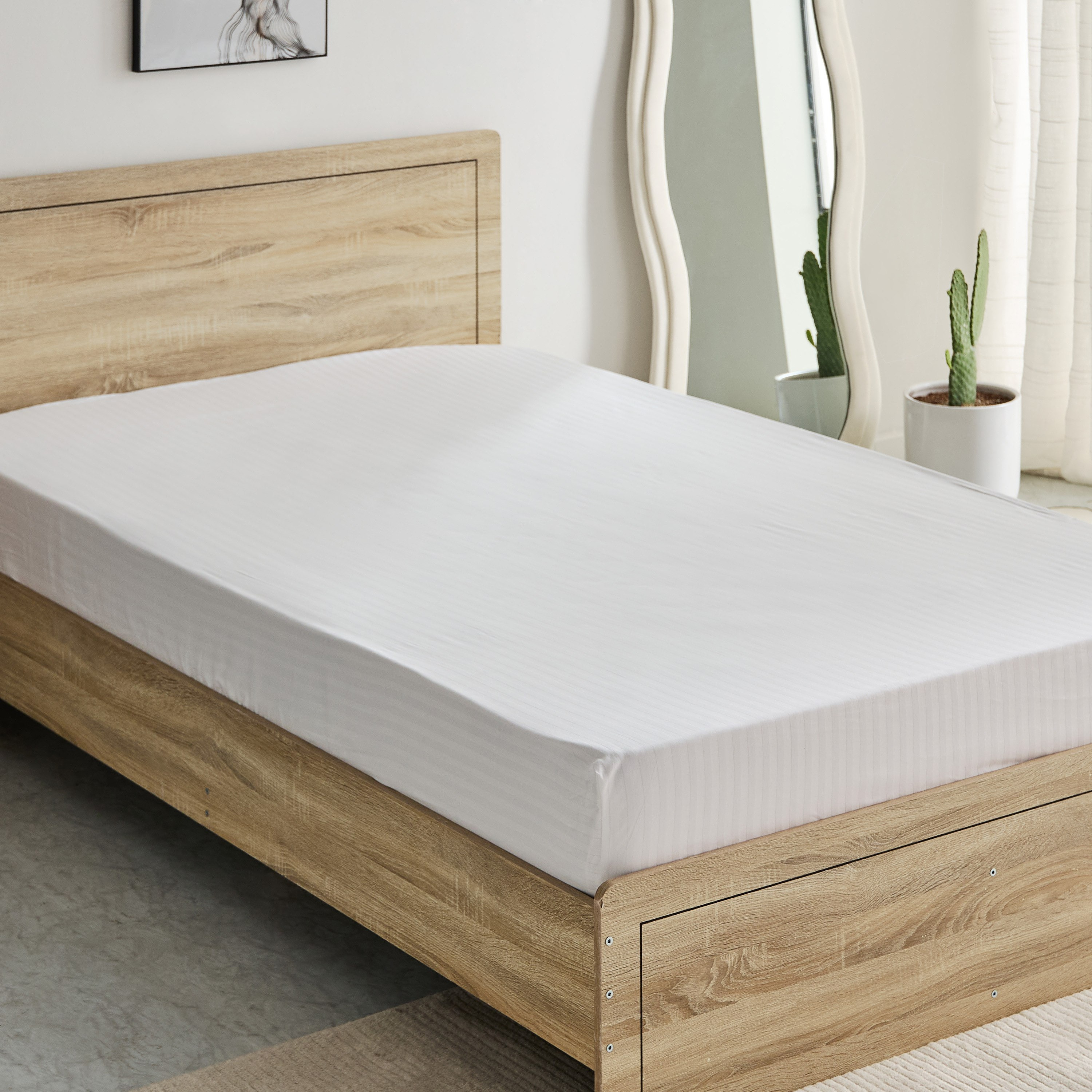 Hamilton Striped Satin Cotton Single Fitted Sheet - 90x200+36 cm-hbxhomeware-hbxbedroom-image-2