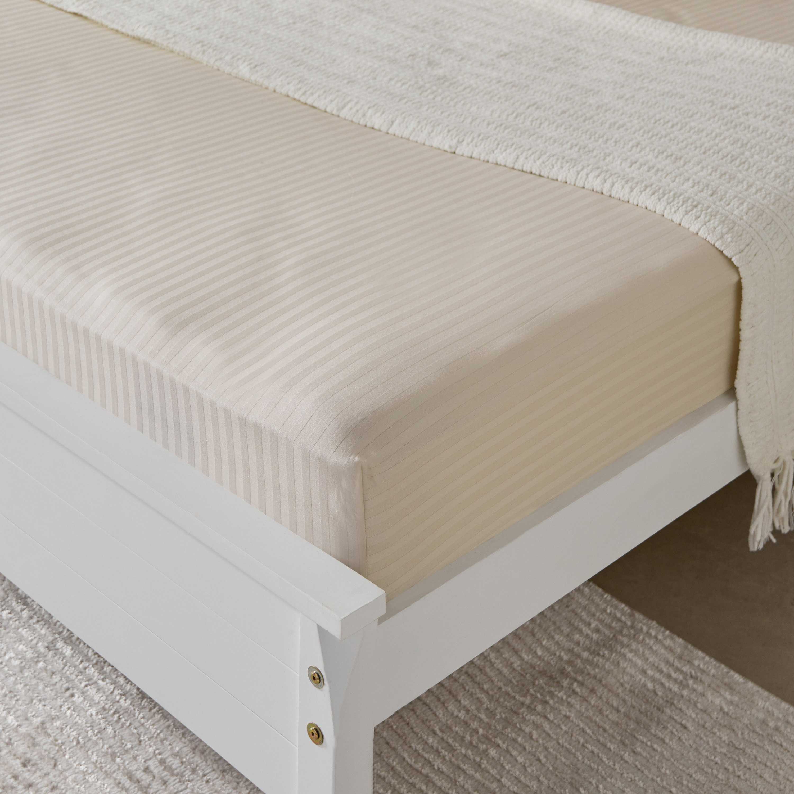 Hamilton Satin Striped King Fitted Sheet - 180x200+36 cm