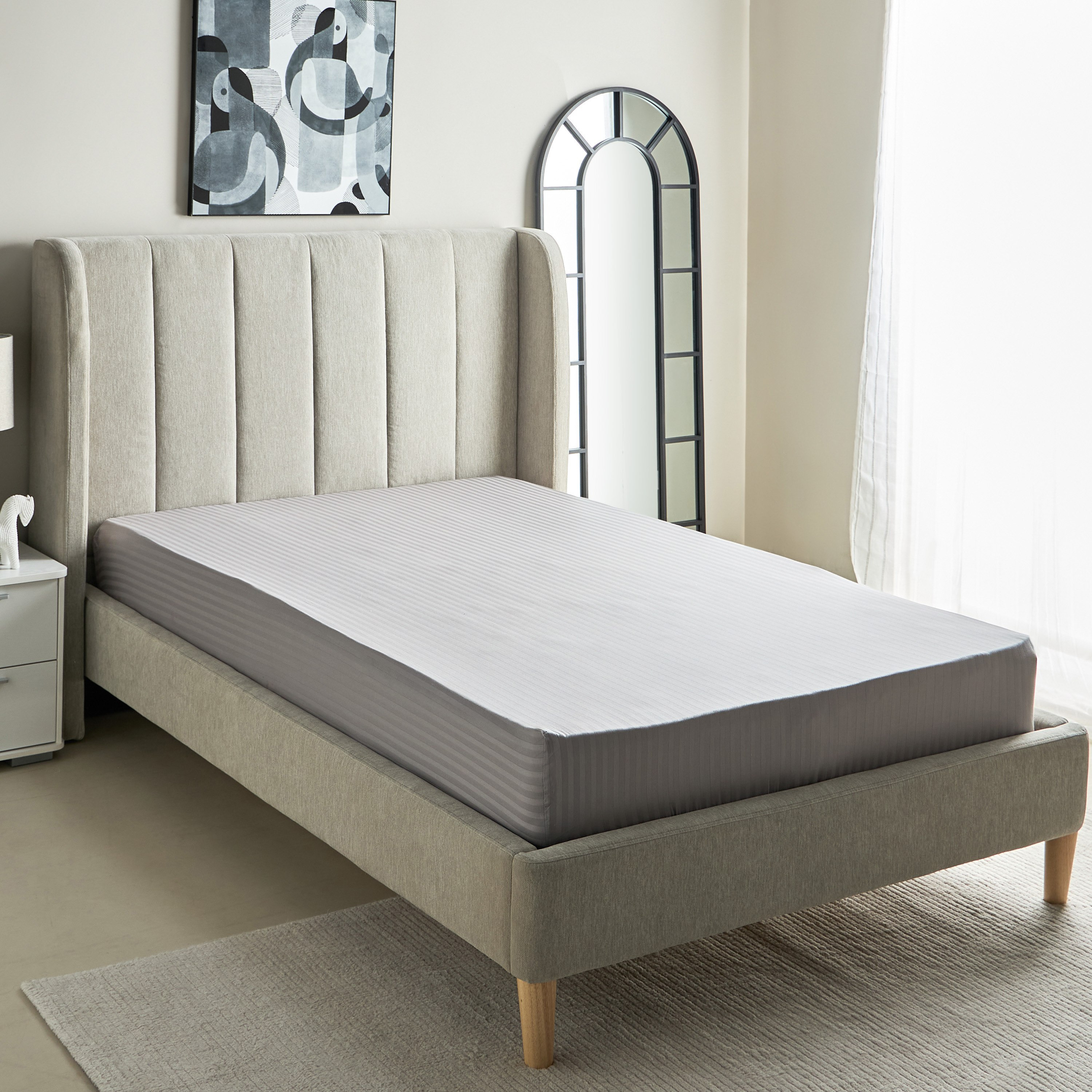 Hamilton Satin Stripe Twin Fitted Sheet - 120x200+36 cm-hbxhomeware-hbxbedroom-image-2