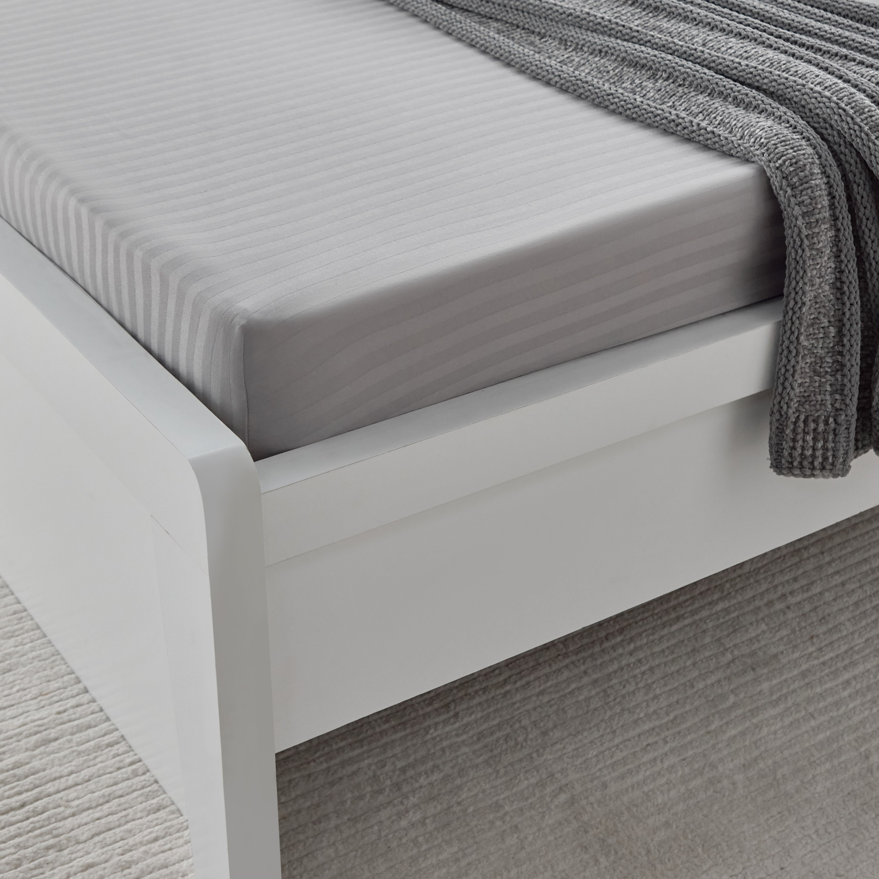 Hamilton Stripe Satin Cotton Single Fitted Sheet - 90x200+36 cm